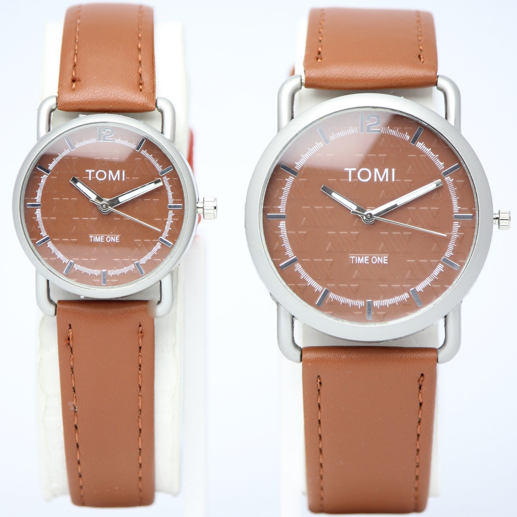 TOMI Couple Quartz Watch Set (BZ-HH06) – Brown Dial