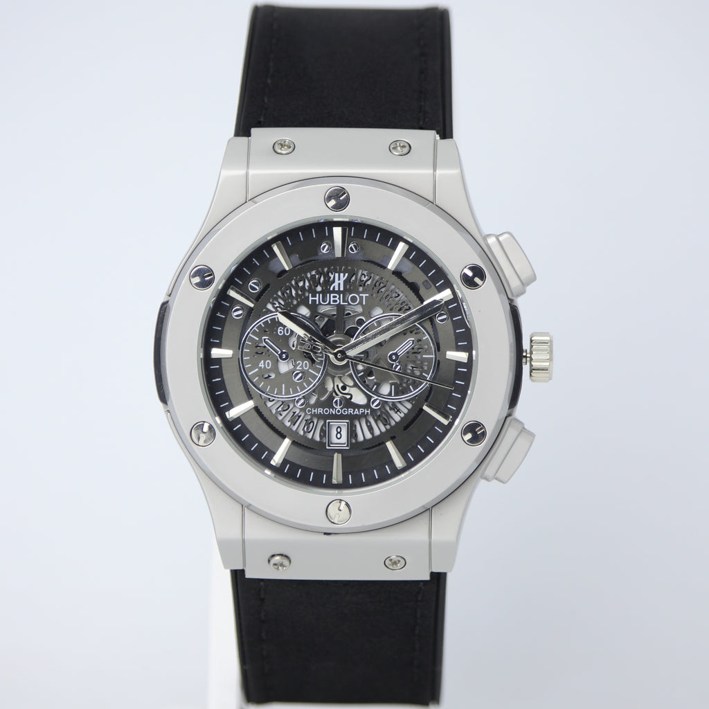 HUBLOT Men's Quartz Watch (BZ-FD01) - Grey Dial with Black Straps