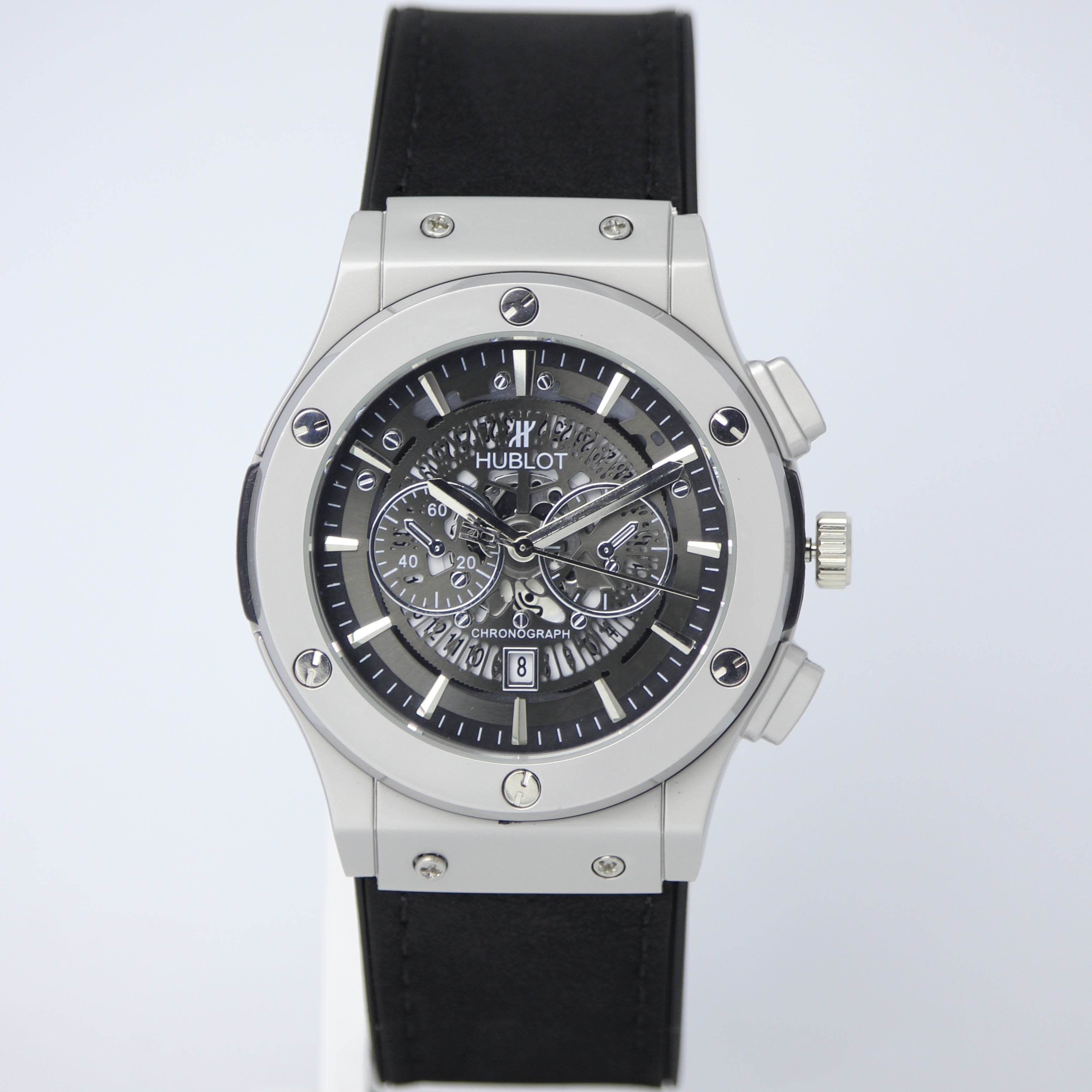 HUBLOT Men's Quartz Watch (BZ-FD01) - Grey Dial with Black Straps