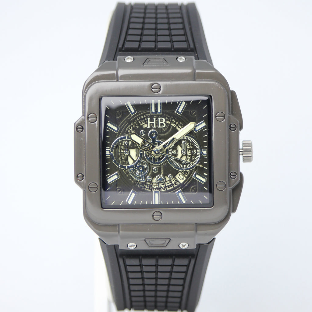 Hublot Men’s Quartz Watch (BZ-FD16) - Black Square Dial