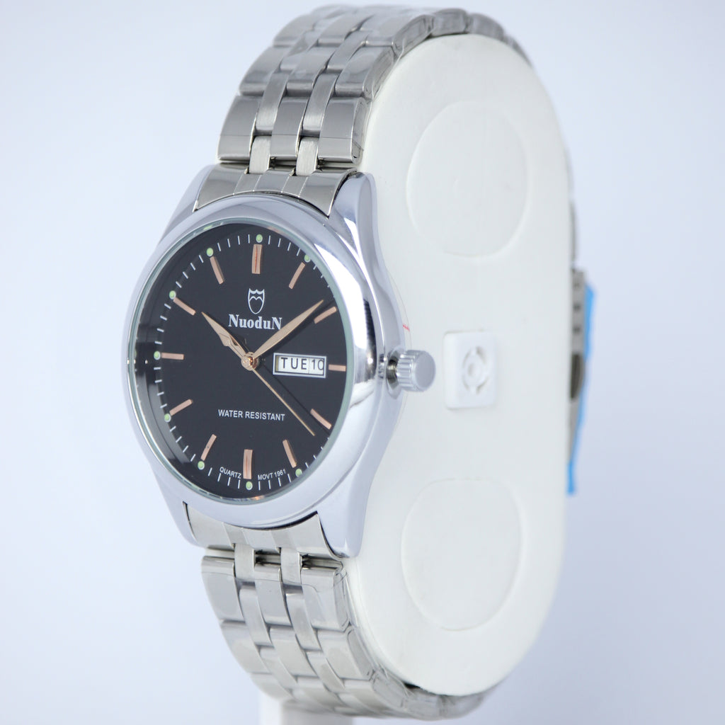 NuoduN Men’s Quartz Watch (BZ-ES20) – with Day & Date Display Stainless Steel