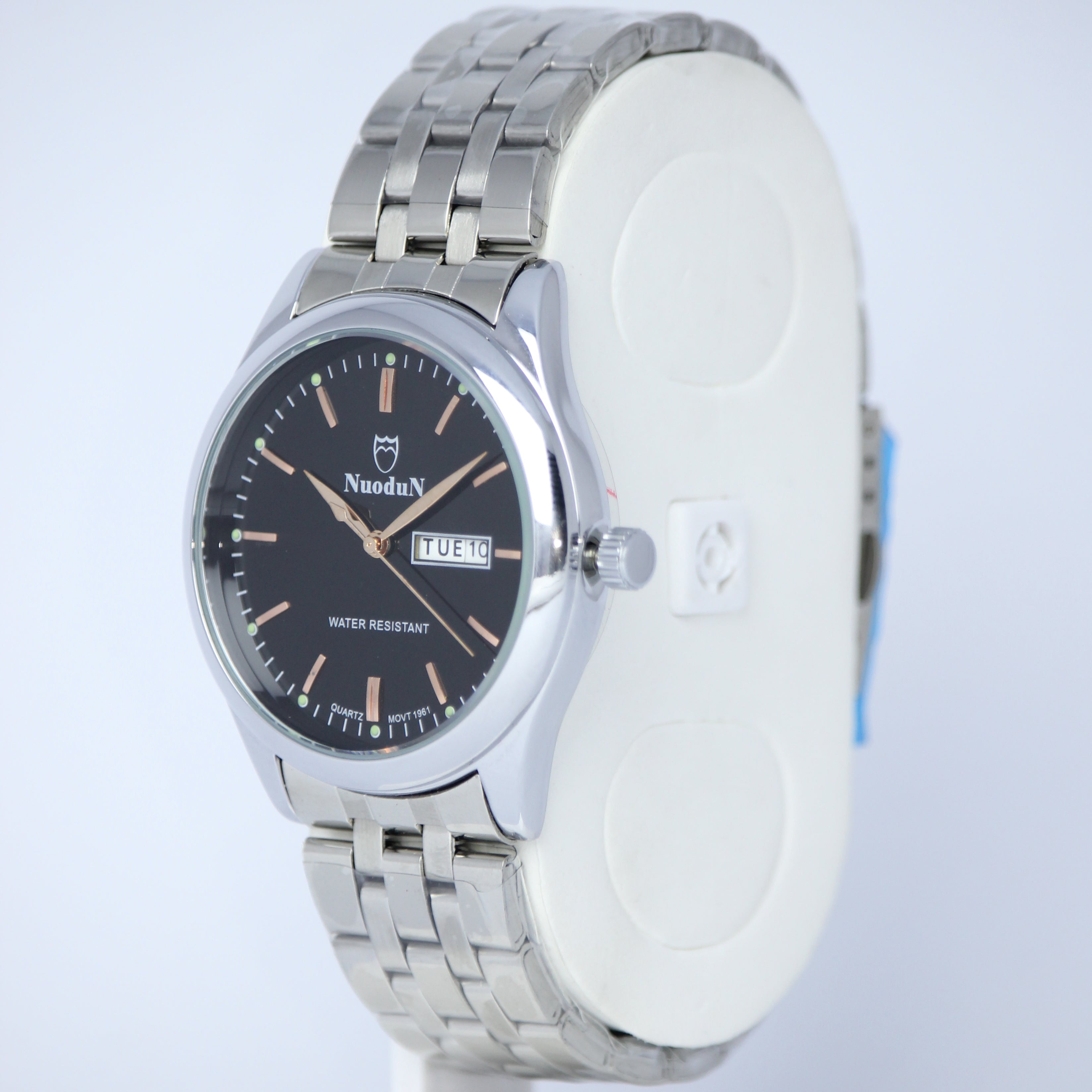 NuoduN Men’s Quartz Watch (BZ-ES20) – with Day & Date Display Stainless Steel