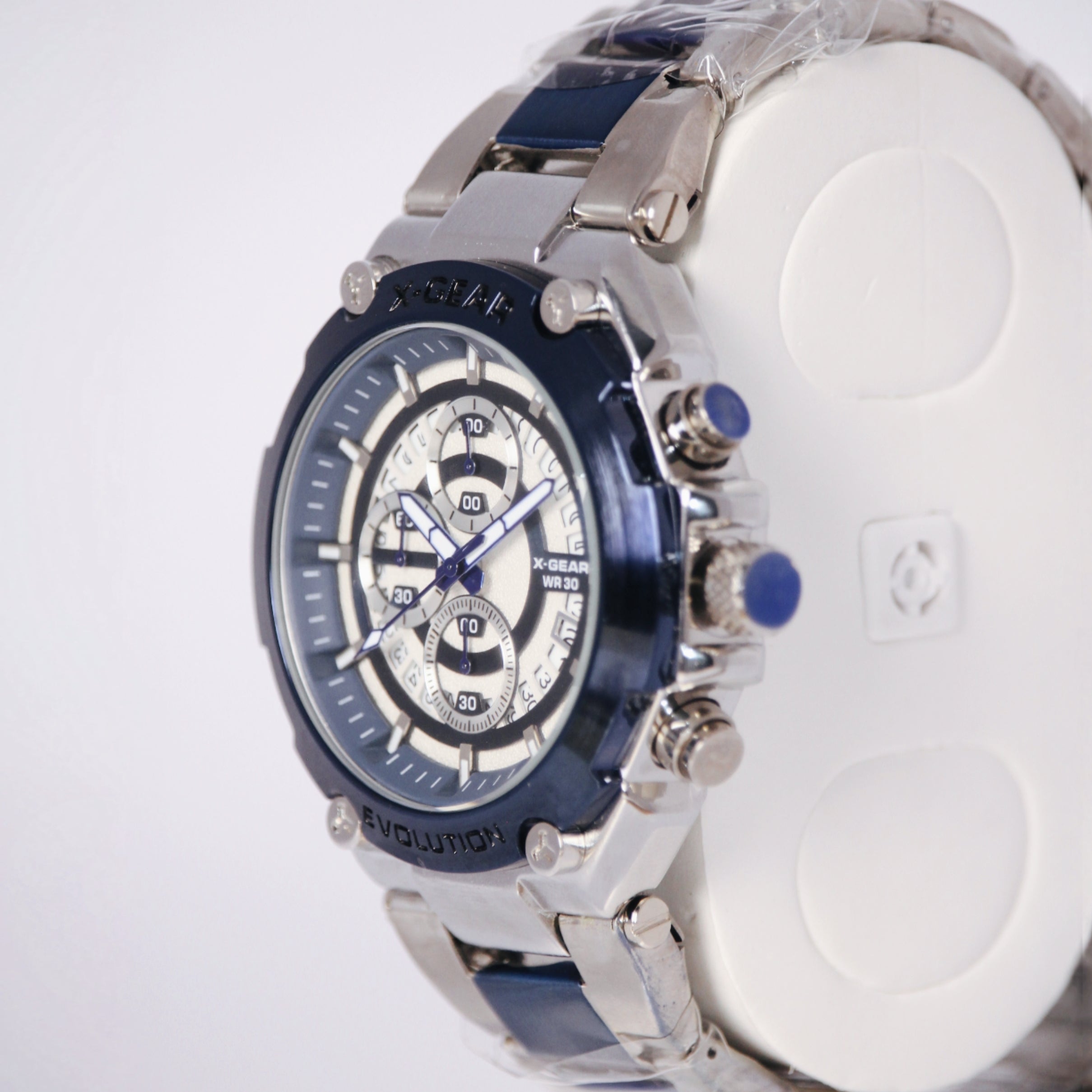 X-Gear Evolution Men’s Watch (BZ-ES06) Limited Edition – Silver & Blue Stainless Steel