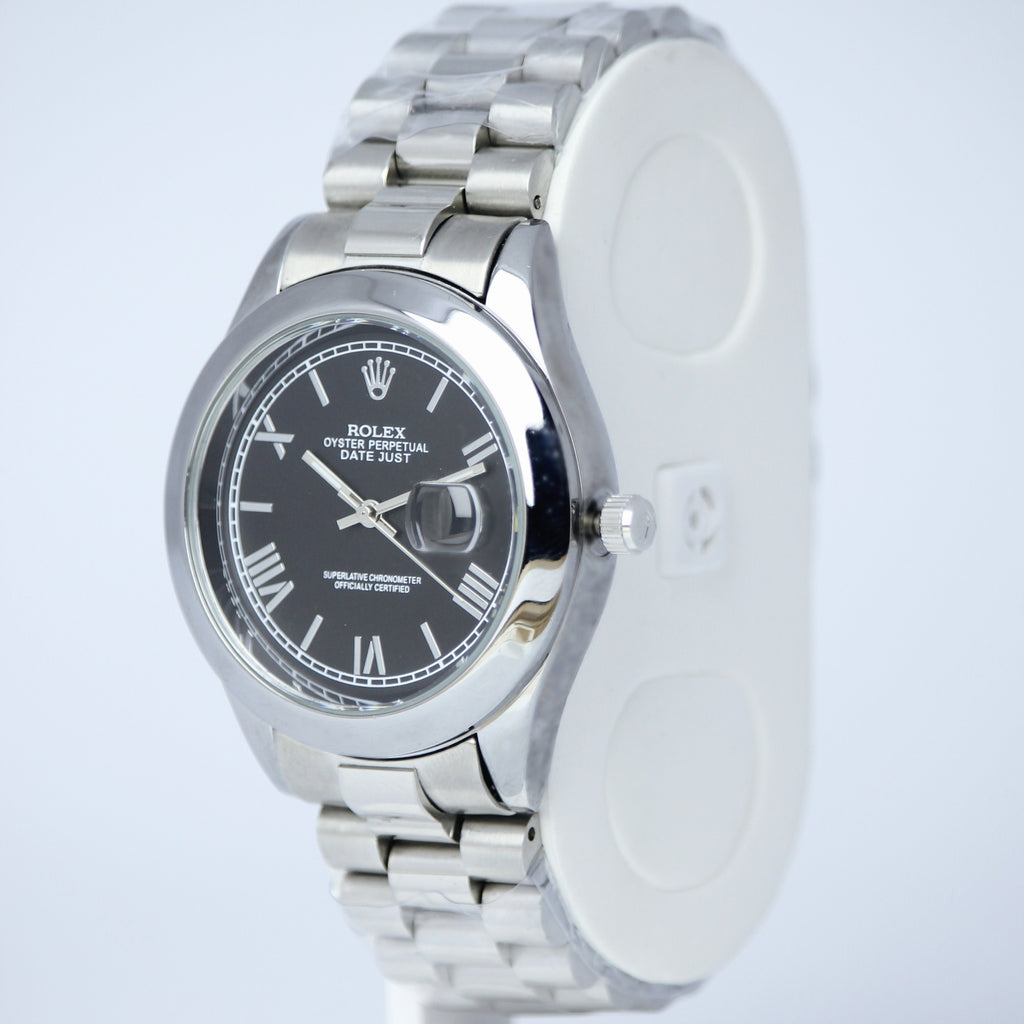 Rolex Oyster Perpetual Datejust Men’s Watch (BZ-ES014) – Black Dial Stainless Steel