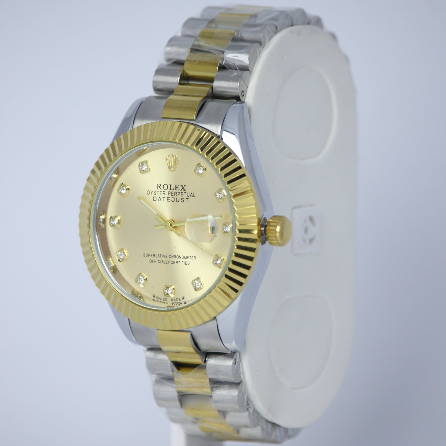 Rolex Oyster Perpetual Datejust Men’s Watch (BZ-ES015) – Gold Dial with Gold Case