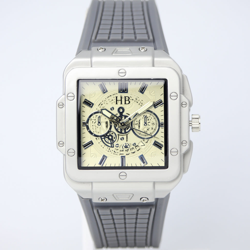 Hublot Men’s Quartz Watch (BZ-FD16) - Silver Square Dial