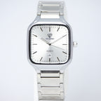 Dearno Men’s Quartz Watch (BZ-ES43) - Silver Square Dial with Date