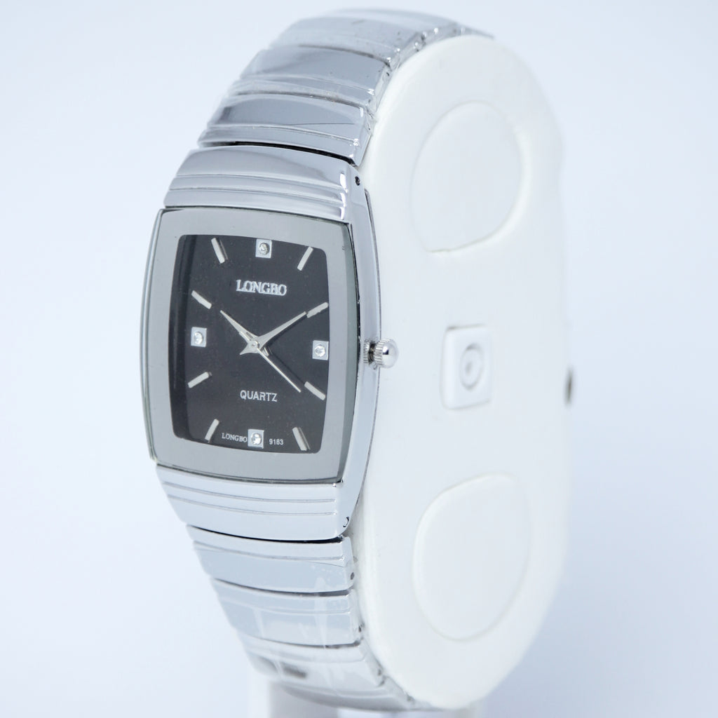 LONGBO 9163 Men’s Quartz Watch (BZ-ES25) – Black Dial Stainless Steel