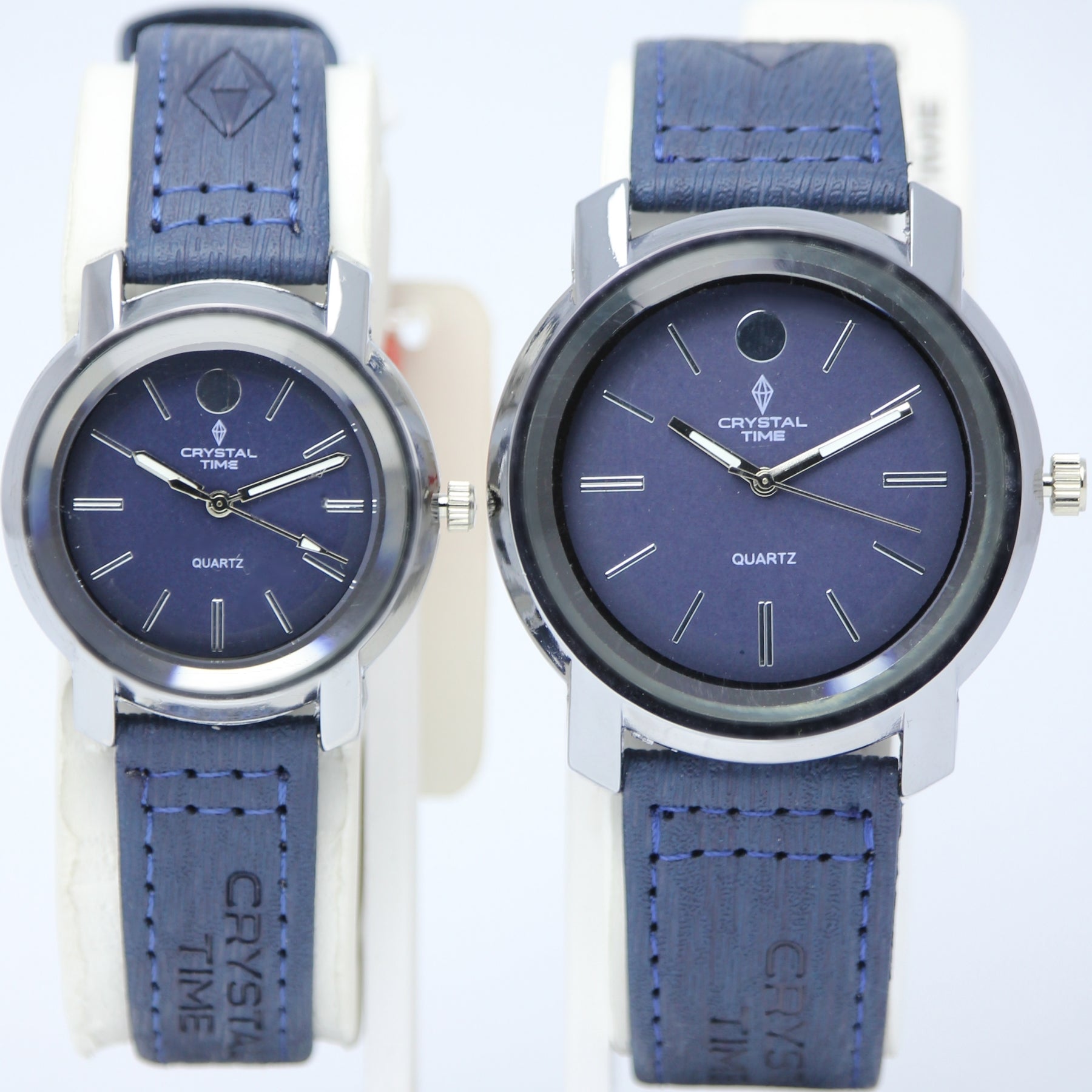 Crystal Time Couple Quartz Watches (BZ-HH07) – Blue Dial