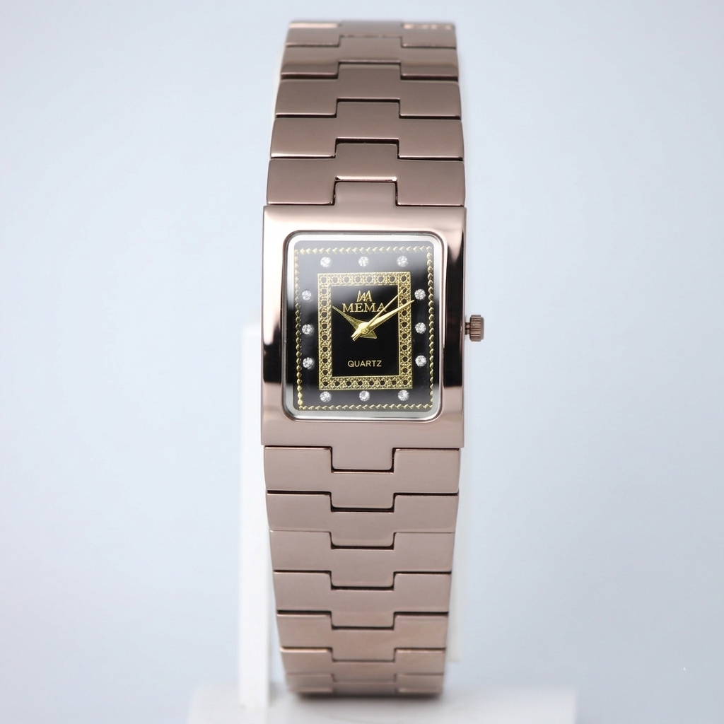 MEMA Quartz BZ-SS05 Women's Rose Gold Watch - Rectangular Dial