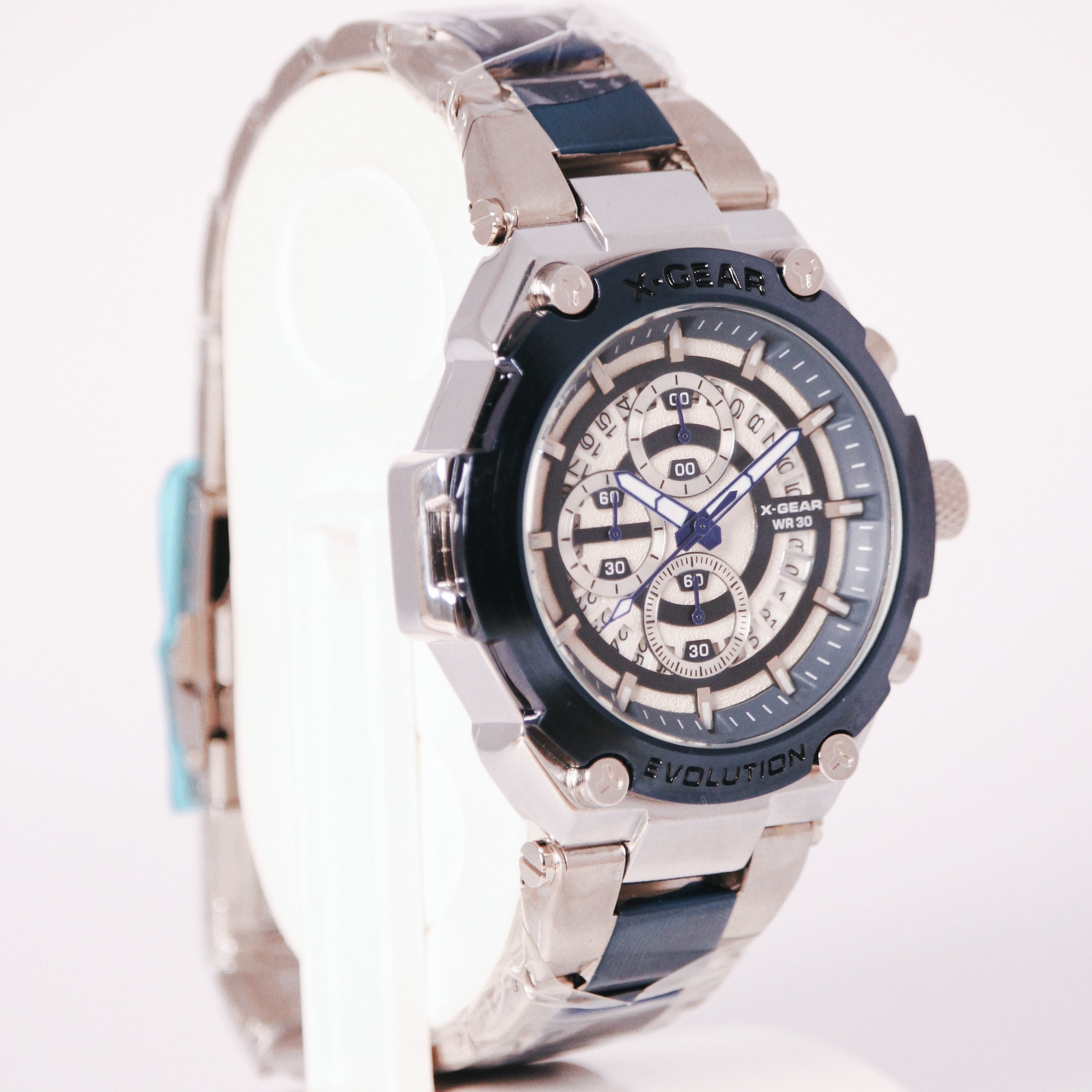 X-Gear Evolution Men’s Watch (BZ-ES06) Limited Edition – Silver & Blue Stainless Steel