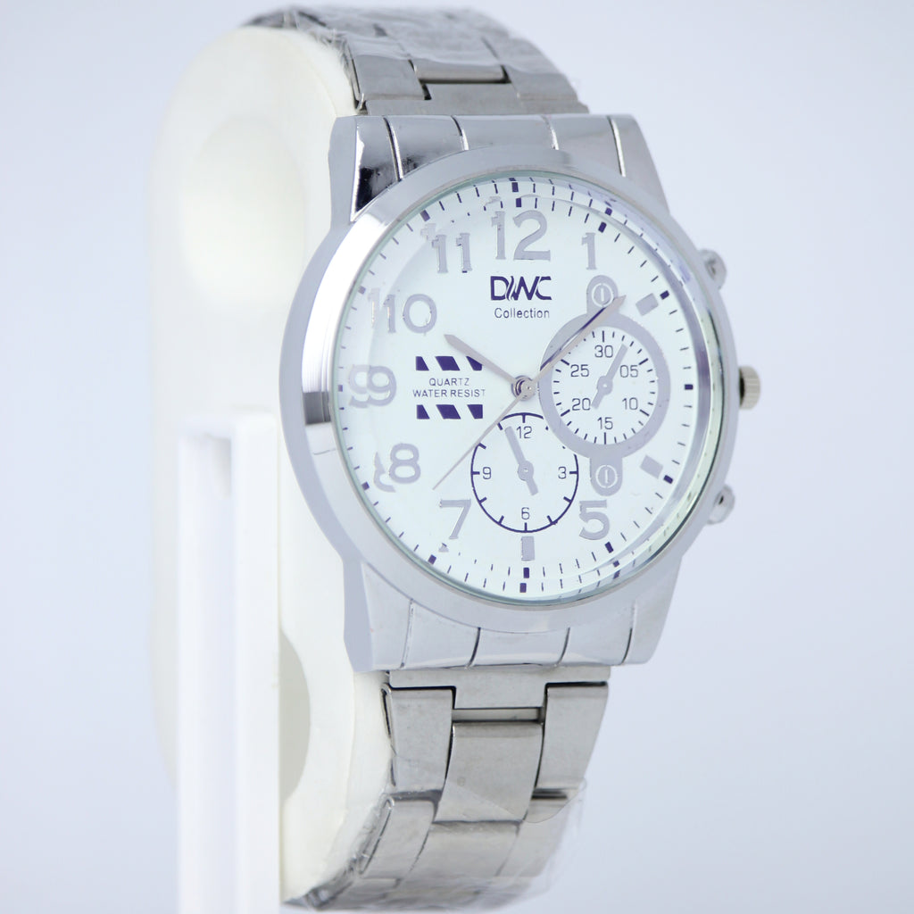 DWC Collection Men’s Quartz Watch (BZ-ES38) – Stainless Steel Chrono-Style Dial