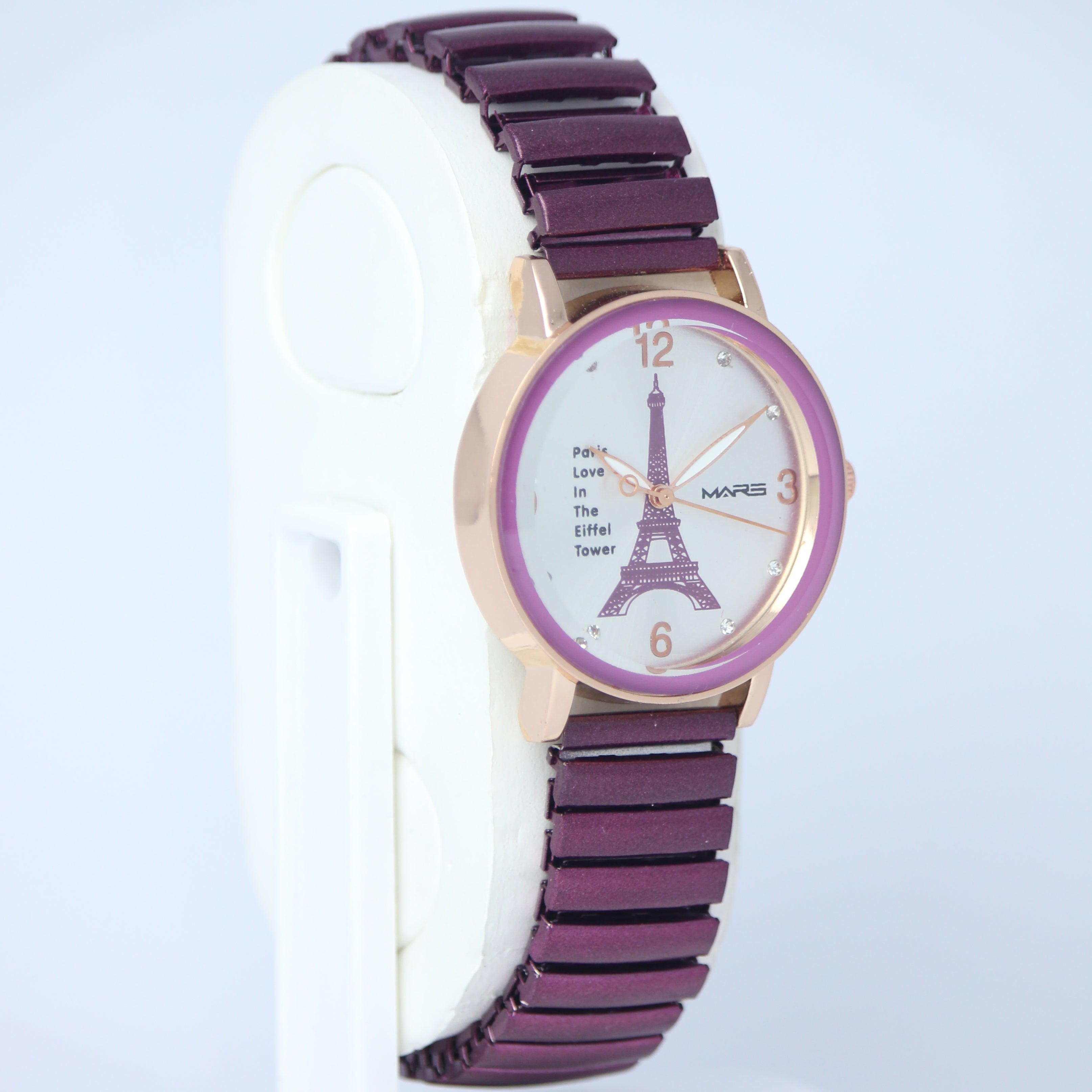 MARS Women’s Paris Dial Watch (BZ-F01) – Elegant Purple Metal Strap