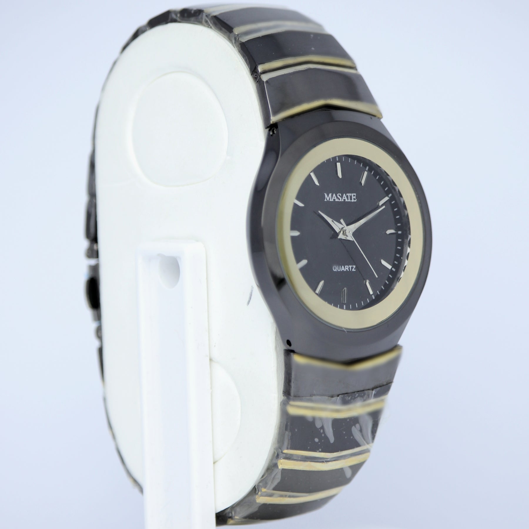 MASATE Men’s Quartz Watch (BZ-ES22) – Black Dial with Gold-Tone Stainless Steel