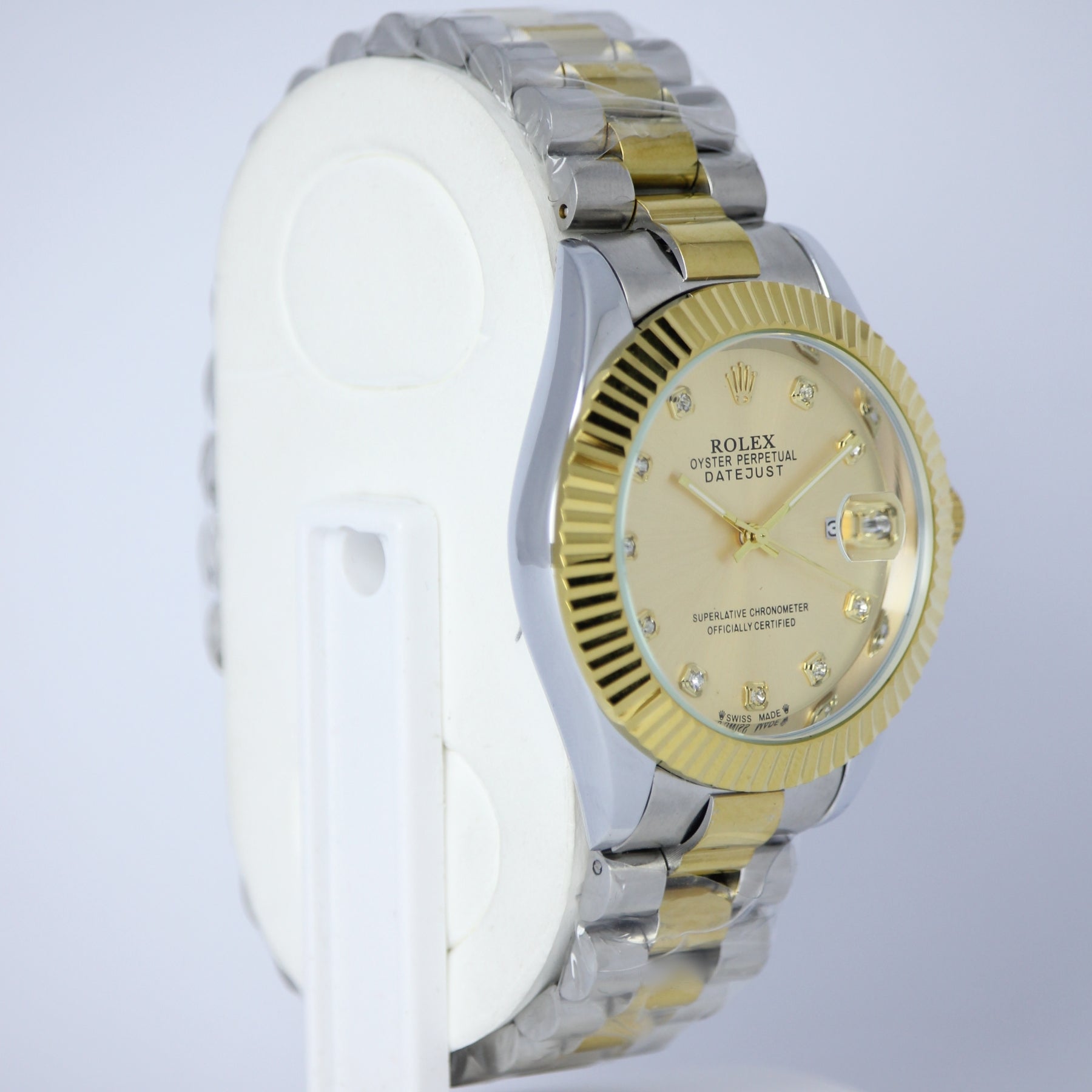 Rolex Oyster Perpetual Datejust Men’s Watch (BZ-ES015) – Gold Dial with Gold Case