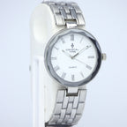 Crystal Time Men’s Quartz Watch (BZ-ES36) – White Dial Stainless Steel