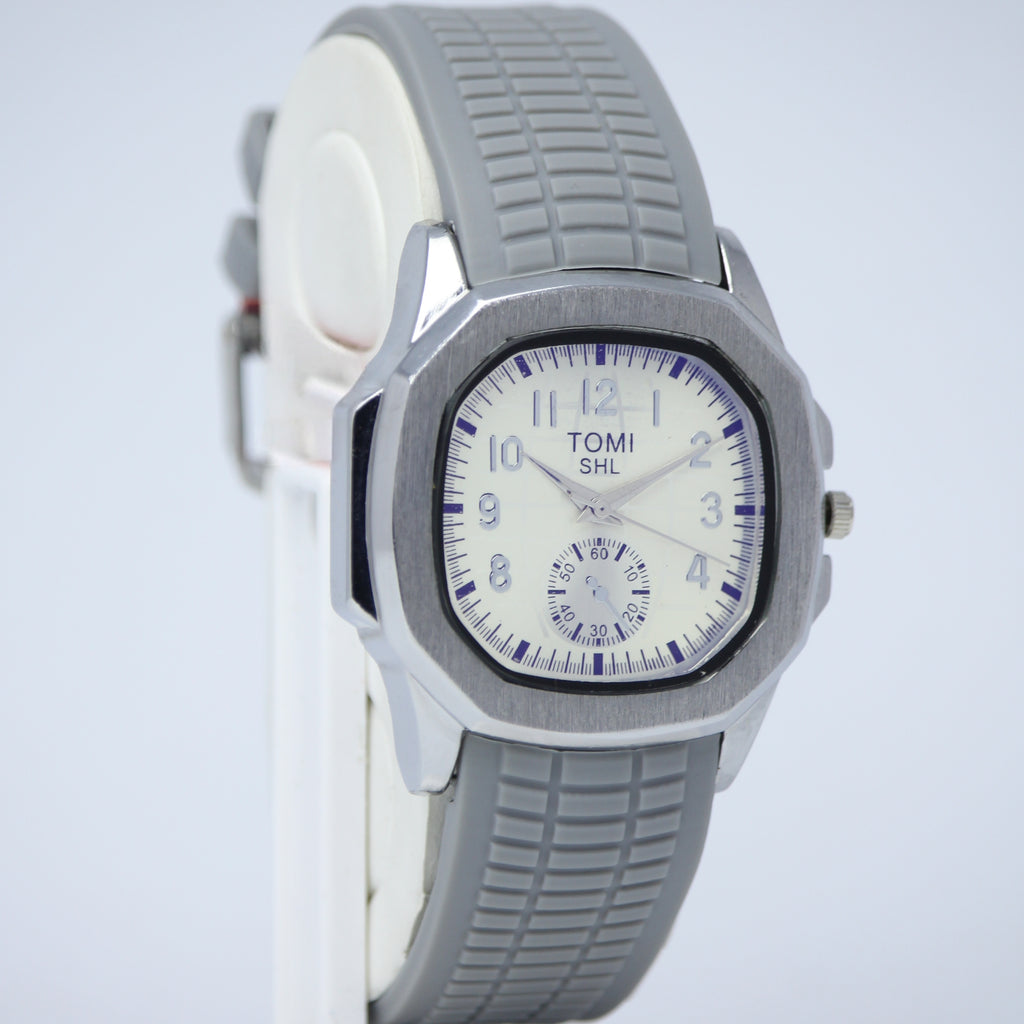 TOMI SHL Men’s Quartz Watch (BZ-FD15) – Cream Dial with Silver Case