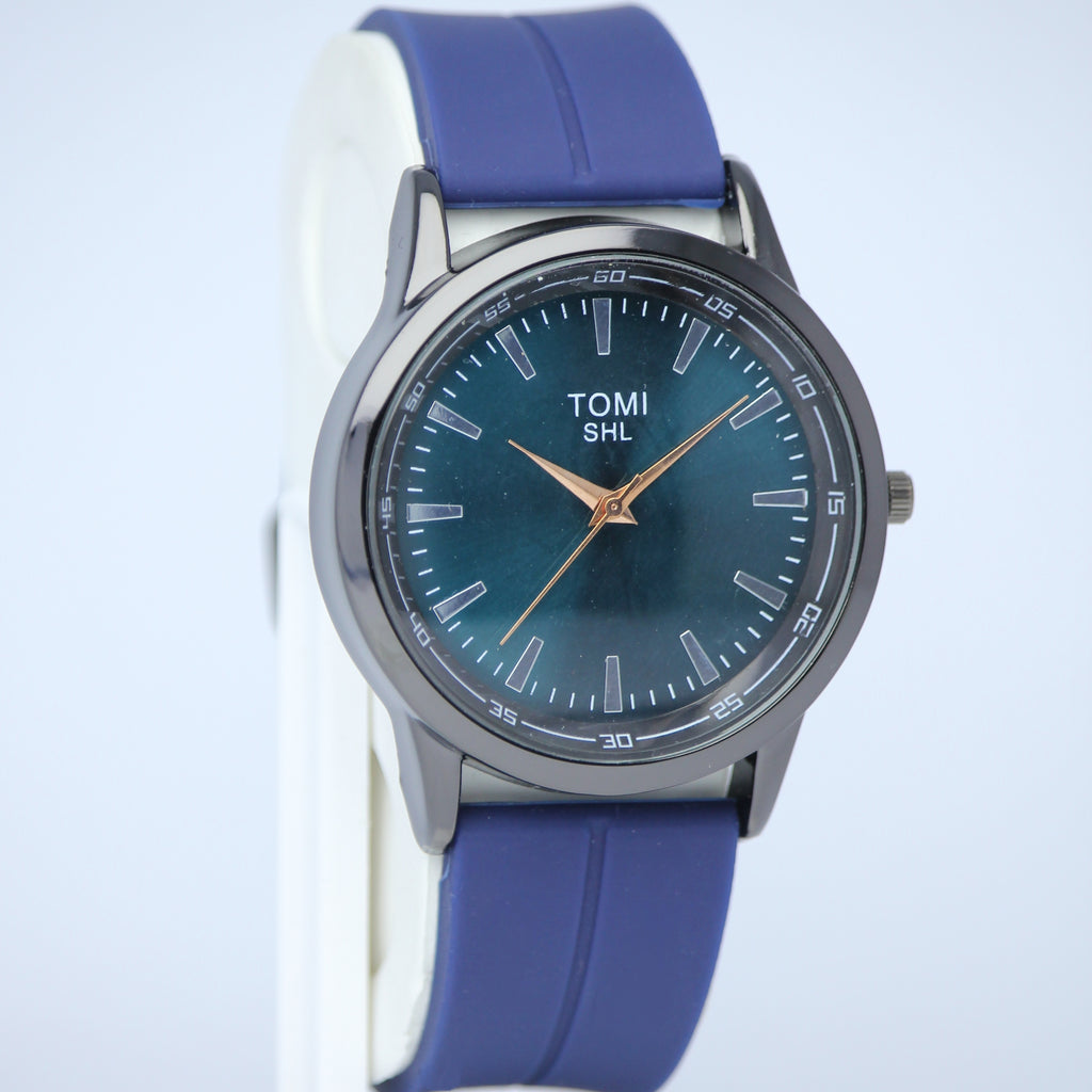 TOMI SHL Men’s Quartz Watch (BZ-FD08) – Blue Dial with Silver Markers