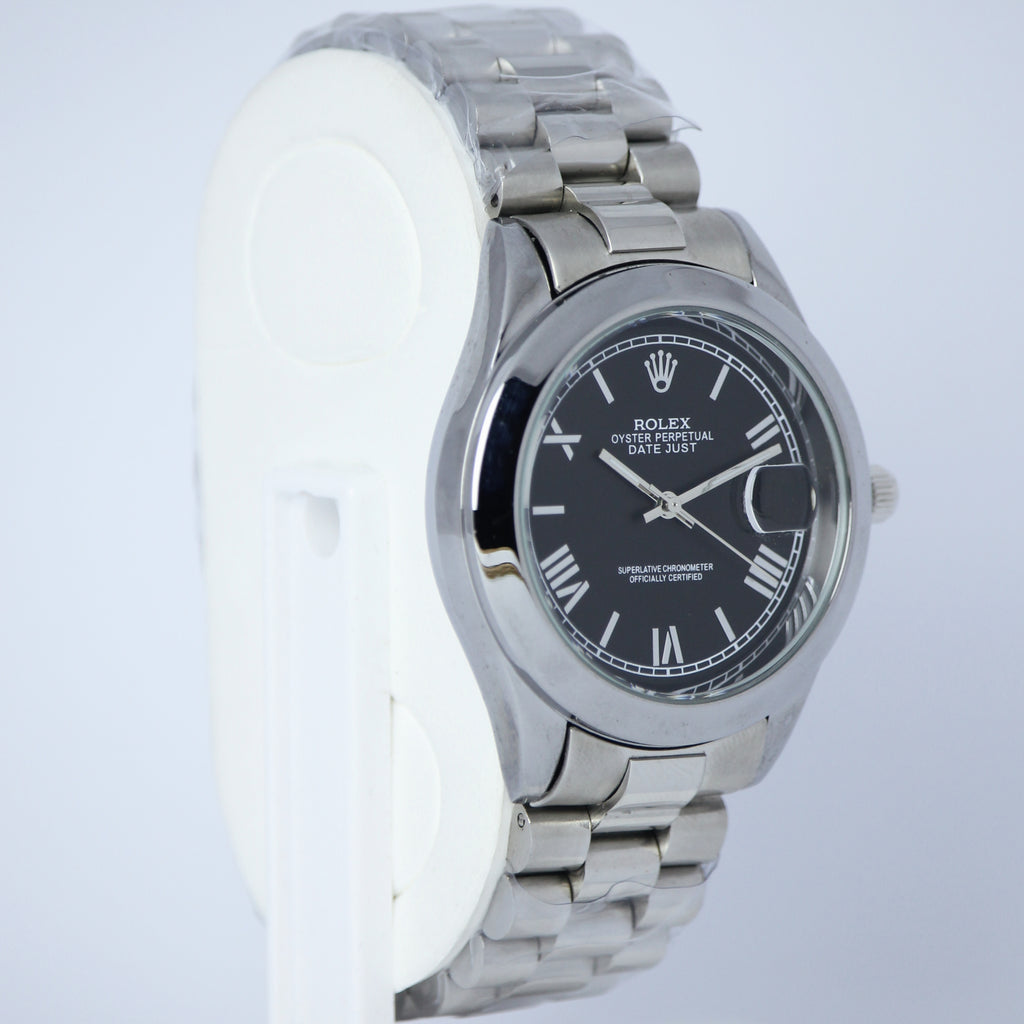 Rolex Oyster Perpetual Datejust Men’s Watch (BZ-ES014) – Black Dial Stainless Steel