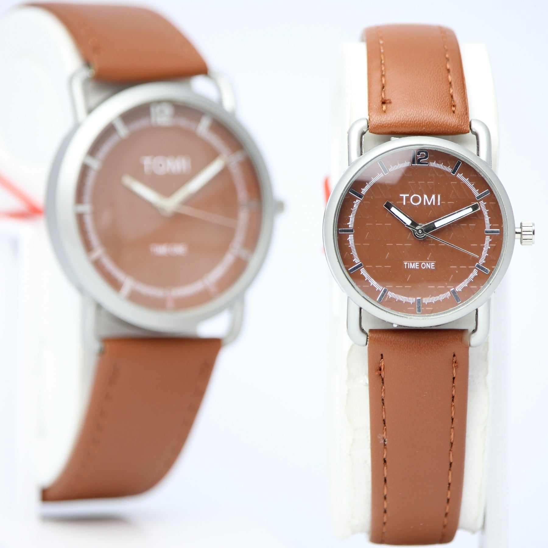 TOMI Couple Quartz Watch Set (BZ-HH06) – Brown Dial