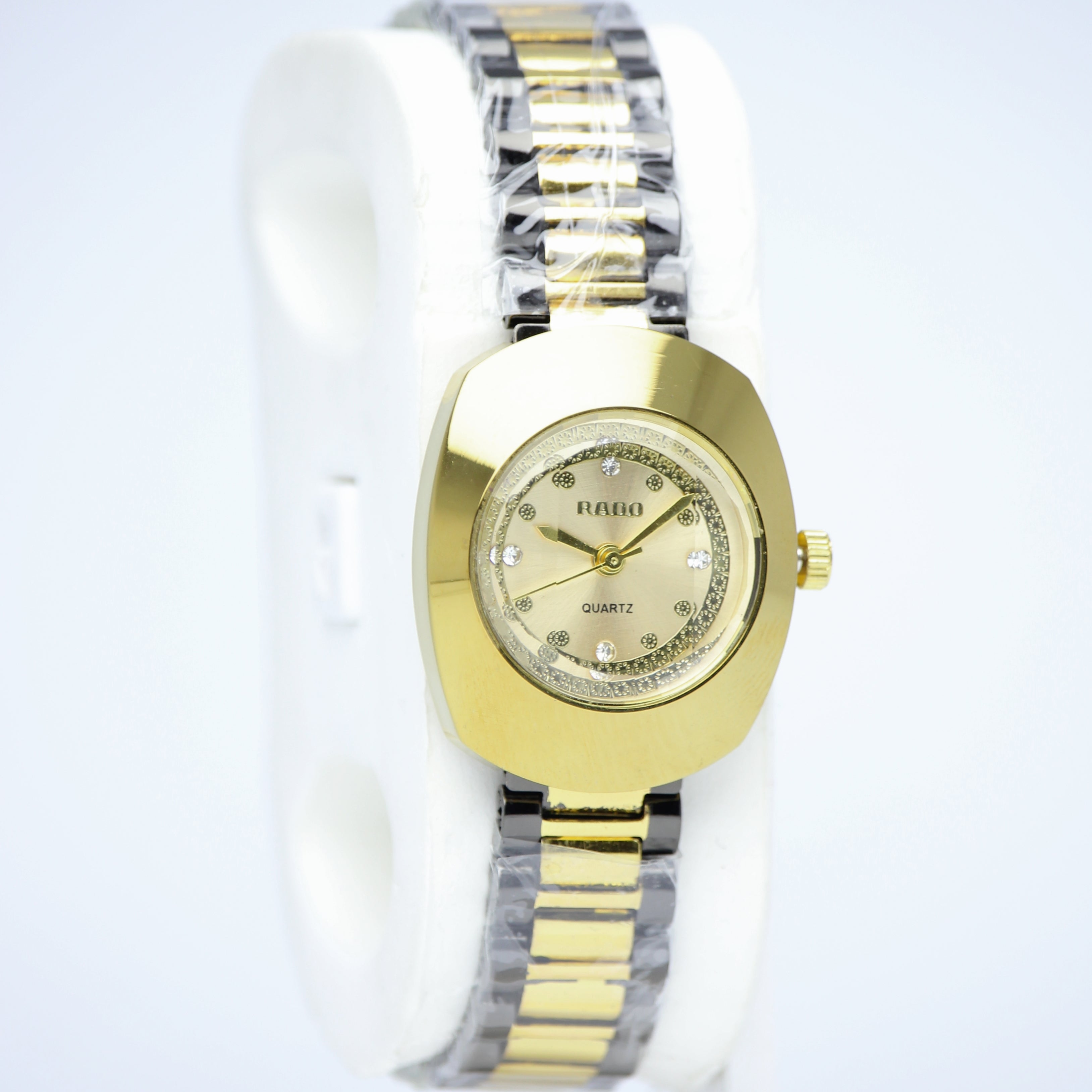RADO Elegant Women’s Quartz Watch (BZ-SS04) – Gold Dial