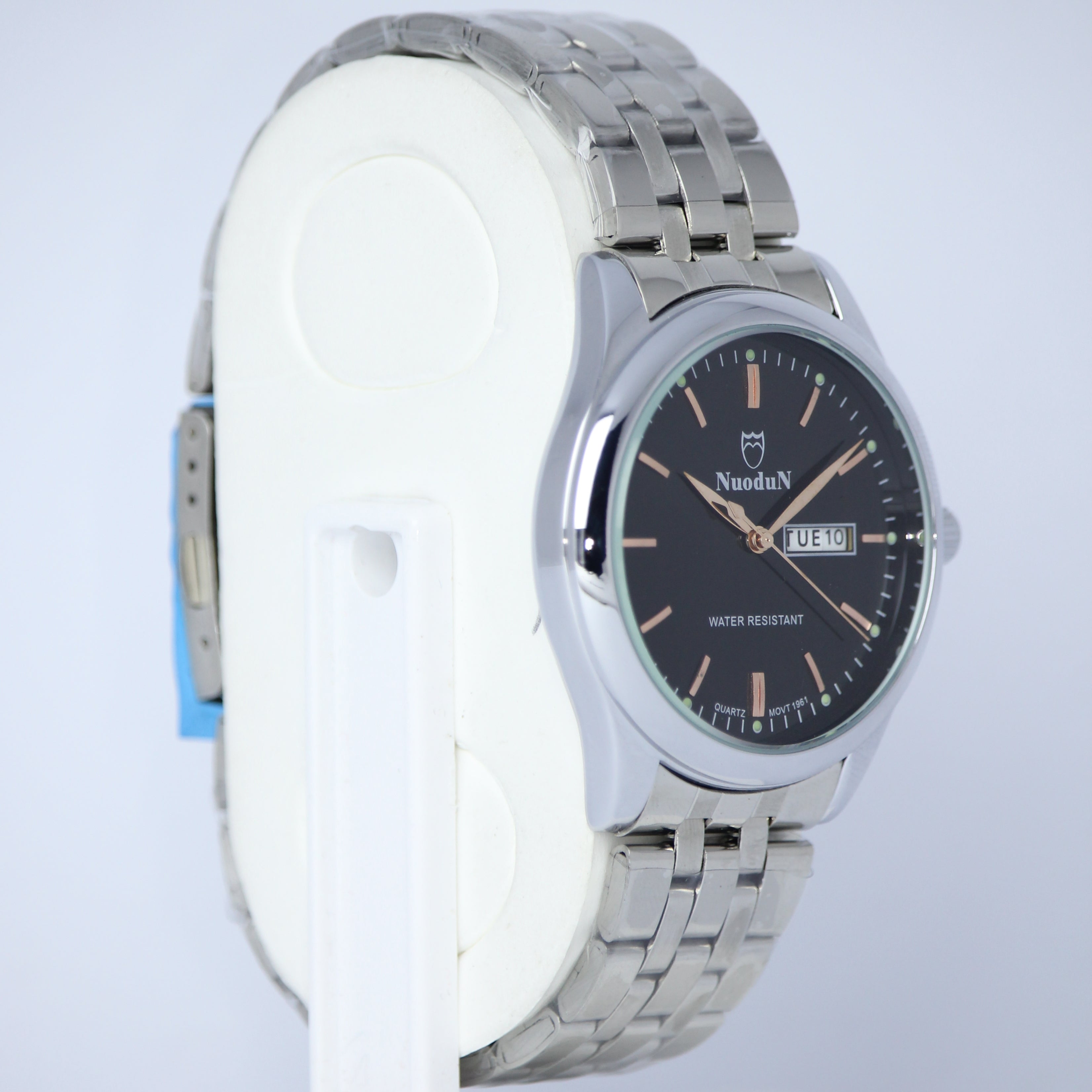 NuoduN Men’s Quartz Watch (BZ-ES20) – with Day & Date Display Stainless Steel