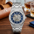 Skyline Automatic Skeleton Men’s Watch (BZ-ES07) Limited Edition – Blue Dial Stainless Steel