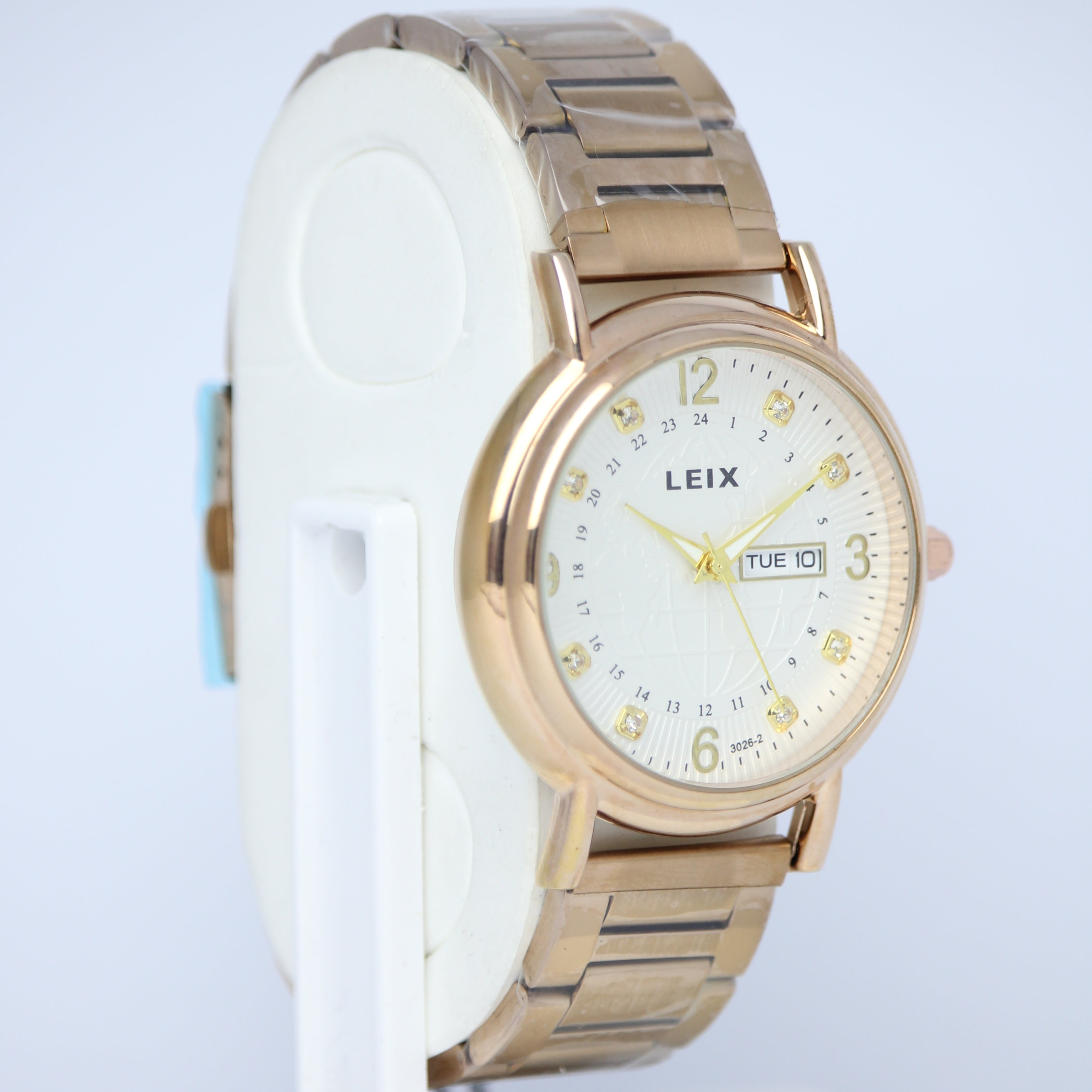 LEIX Men's Quartz Watch (BZ-ES23) - White Dial with Date & Day