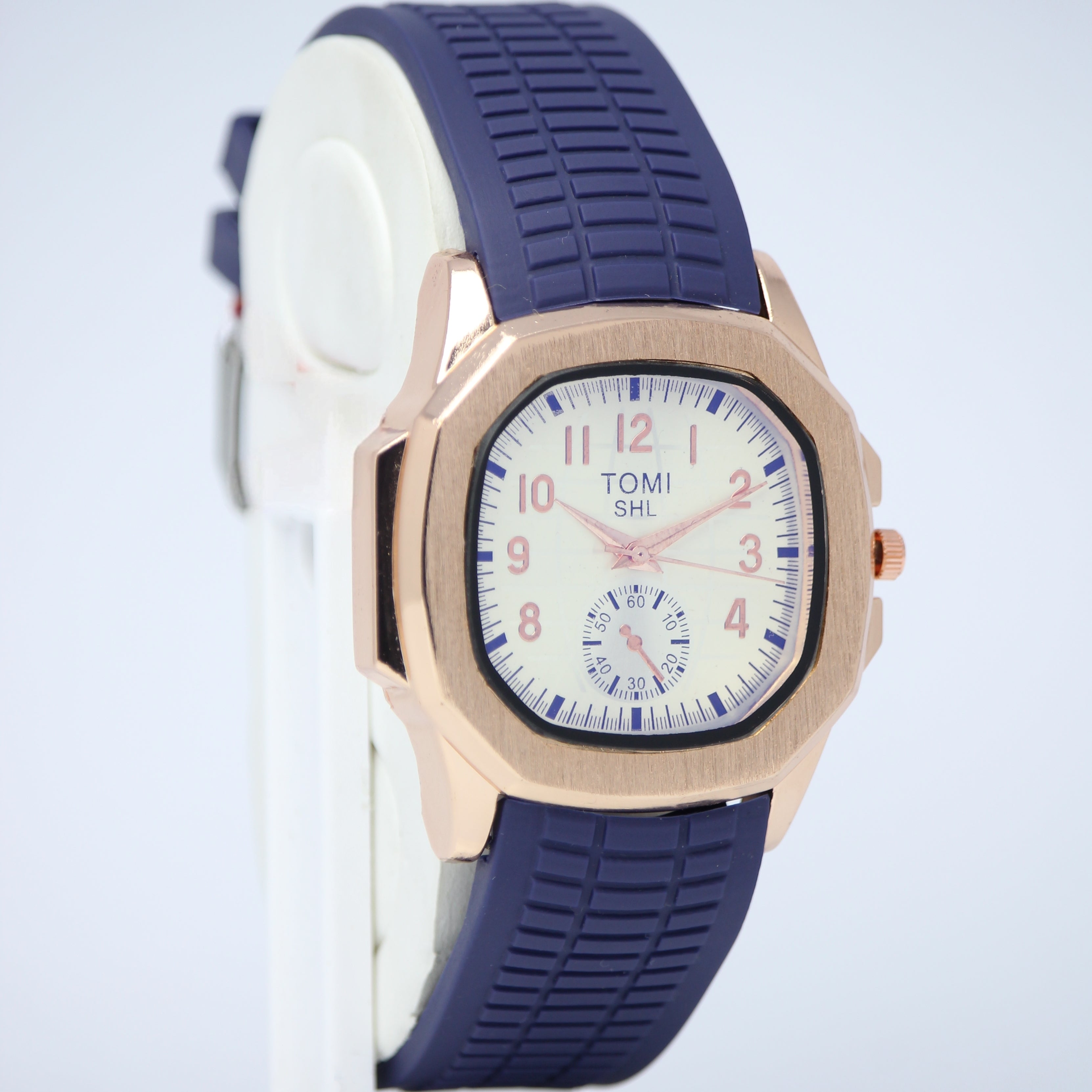 TOMI SHL Men’s Quartz Watch (BZ-FD15) – Cream Dial with Rose Gold Case