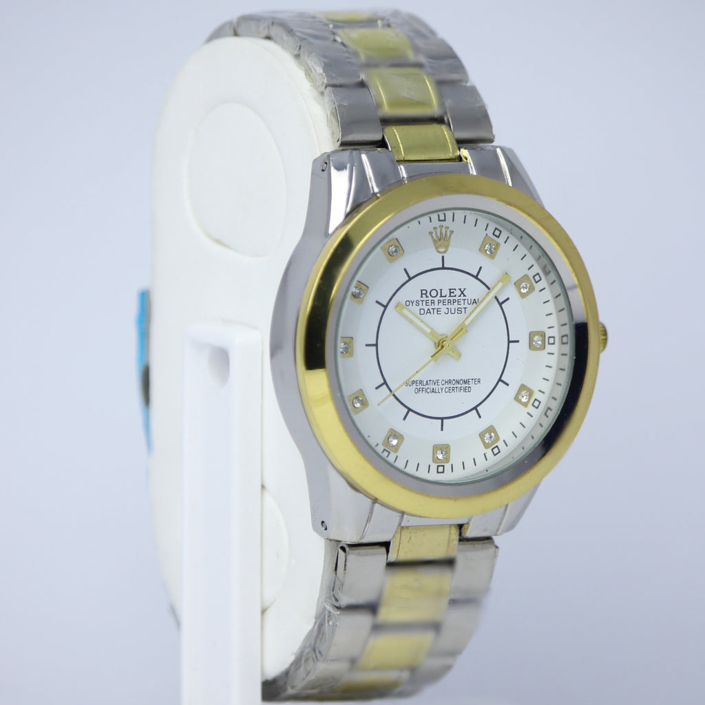 ROLEX Men’s Two Tone Watch (BZ-ES30) - White Dial Stainless Steel