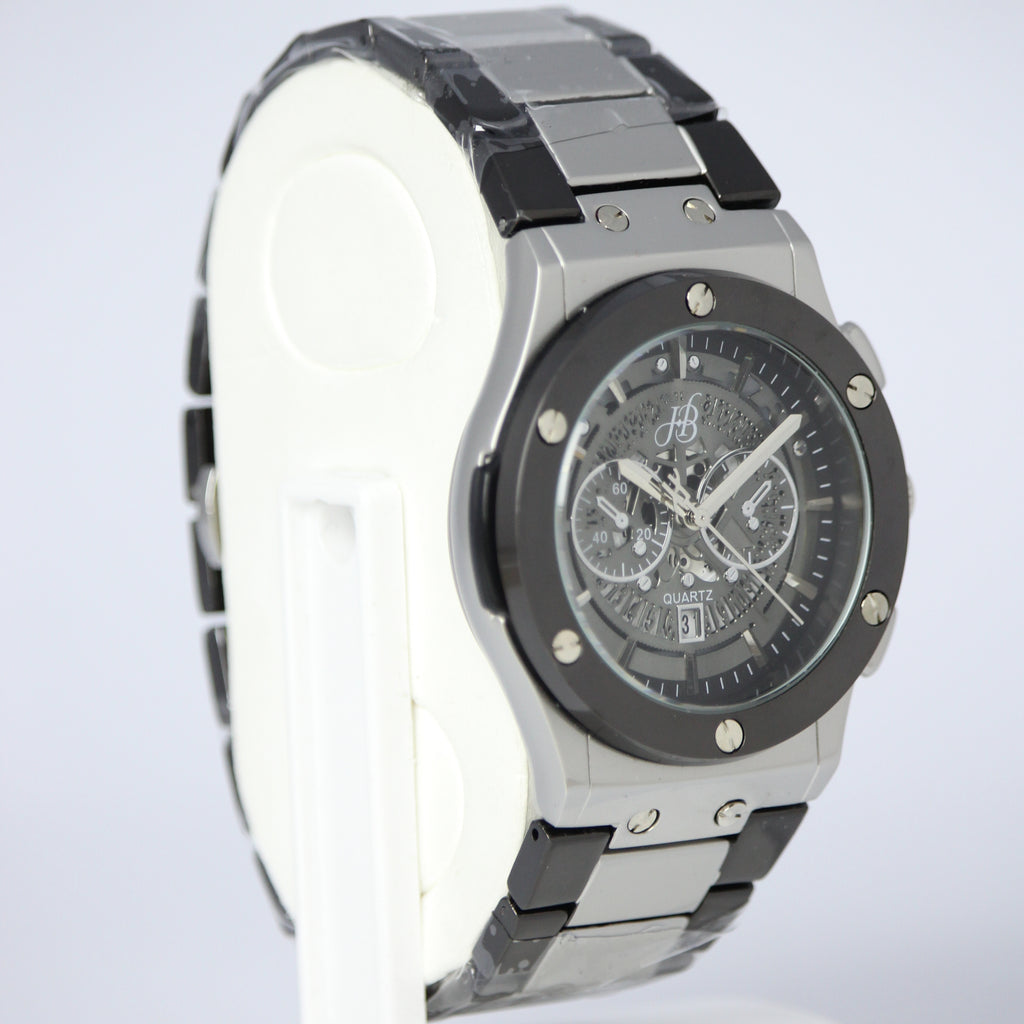 Hublot Men’s Quartz Watch (BZ-ES10) – Gray Dial Stainless Steel