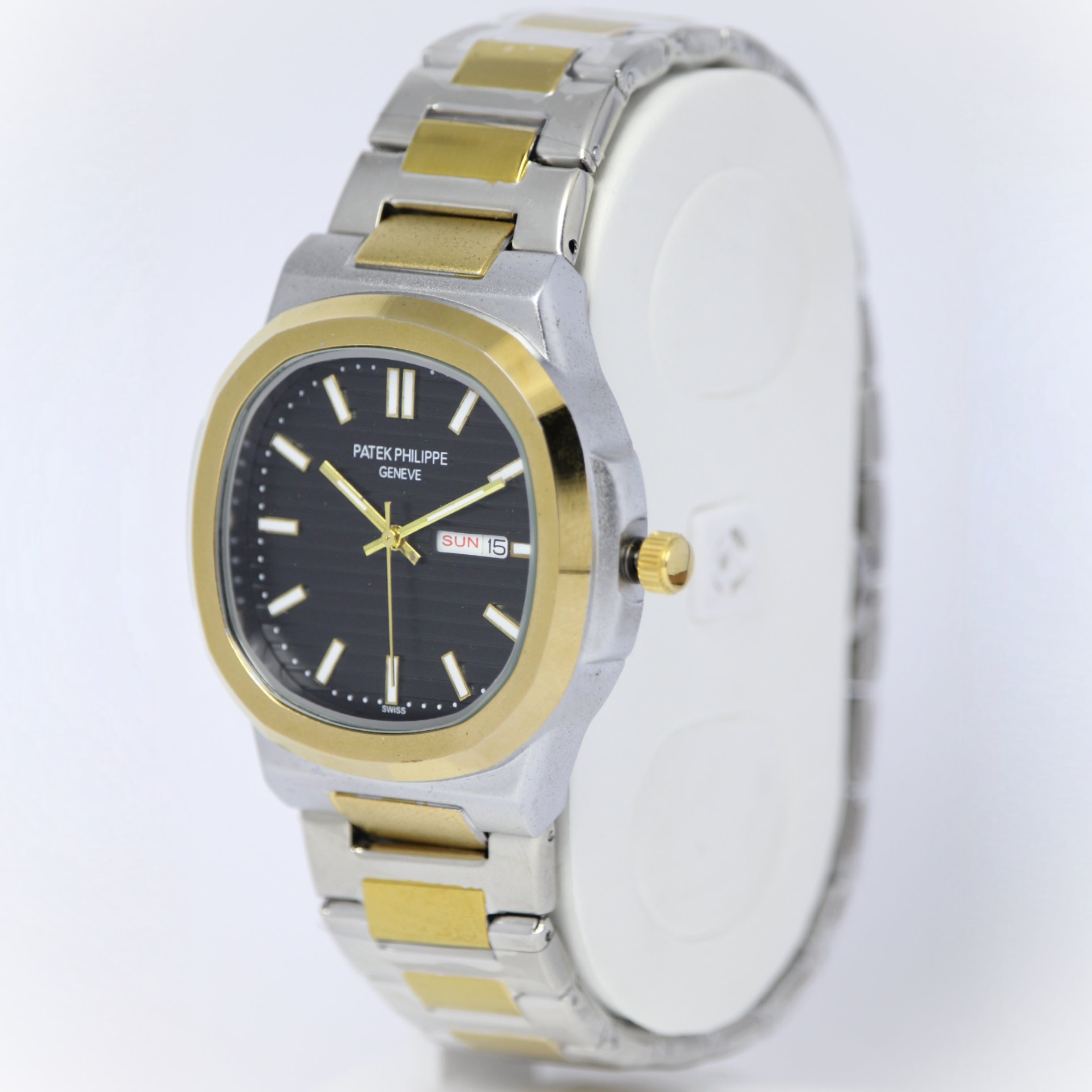 Patek Philippe Nautilus Men’s Watch (BZ-ES03) – Silver Gold Strap