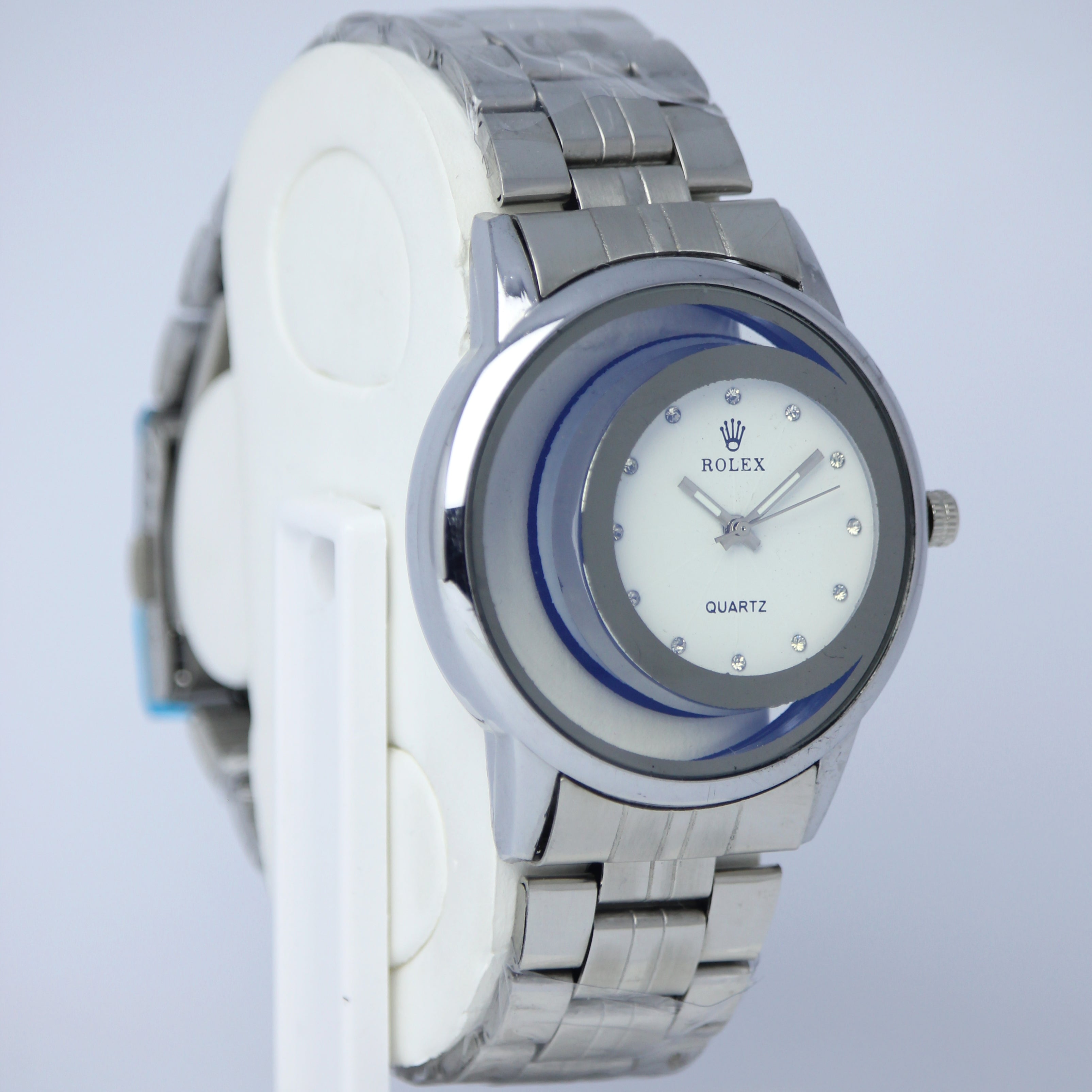 ROLEX Men’s Quartz Watch (BZ-ES29) – White Dial Stainless Steel