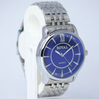 ROYAL Men’s Quartz Watch (BZ-ES27) – Premium Blue Dial Stainless Steel