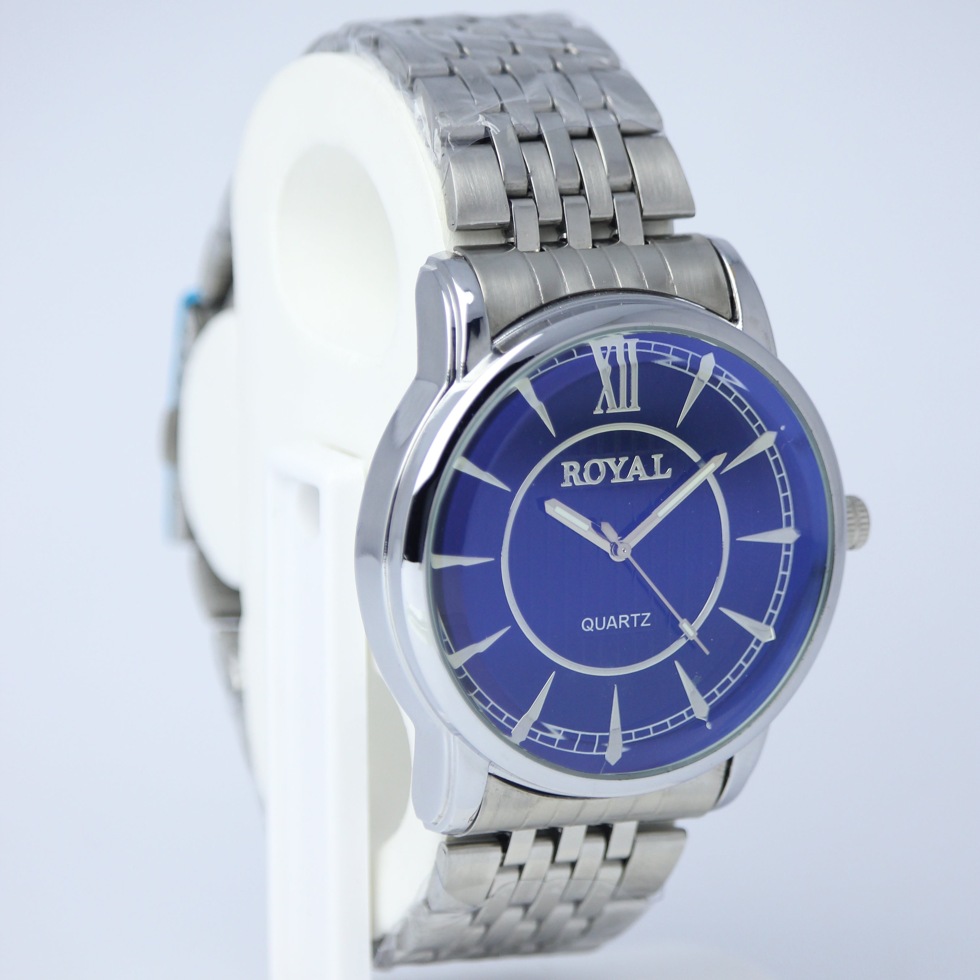 ROYAL Men’s Quartz Watch (BZ-ES27) – Premium Blue Dial Stainless Steel