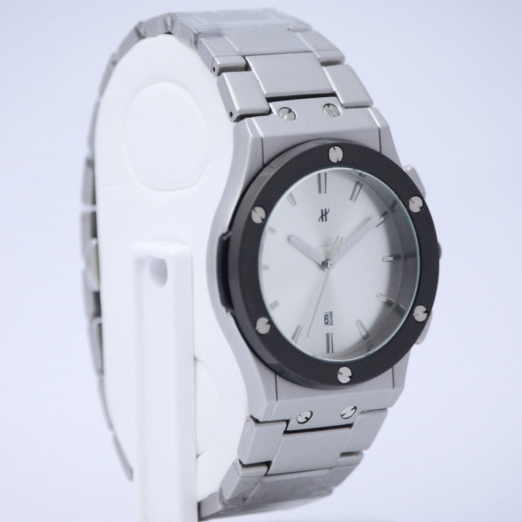 Hublot Men’s Quartz Watch (BZ-ES10) – Silver Dial Stainless Steel
