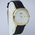 SWISH Men’s Gold Case Watch (BZ-FD04) – White Dial with Date
