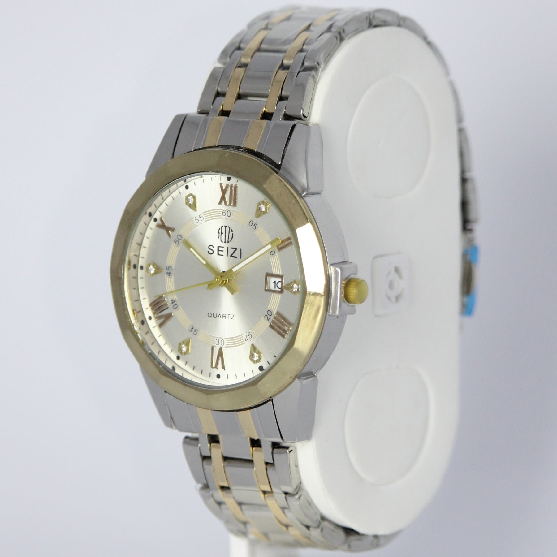 Seizi Quartz Couple Watch Set (BZ-HH02) – Silver & Gold Stainless Steel
