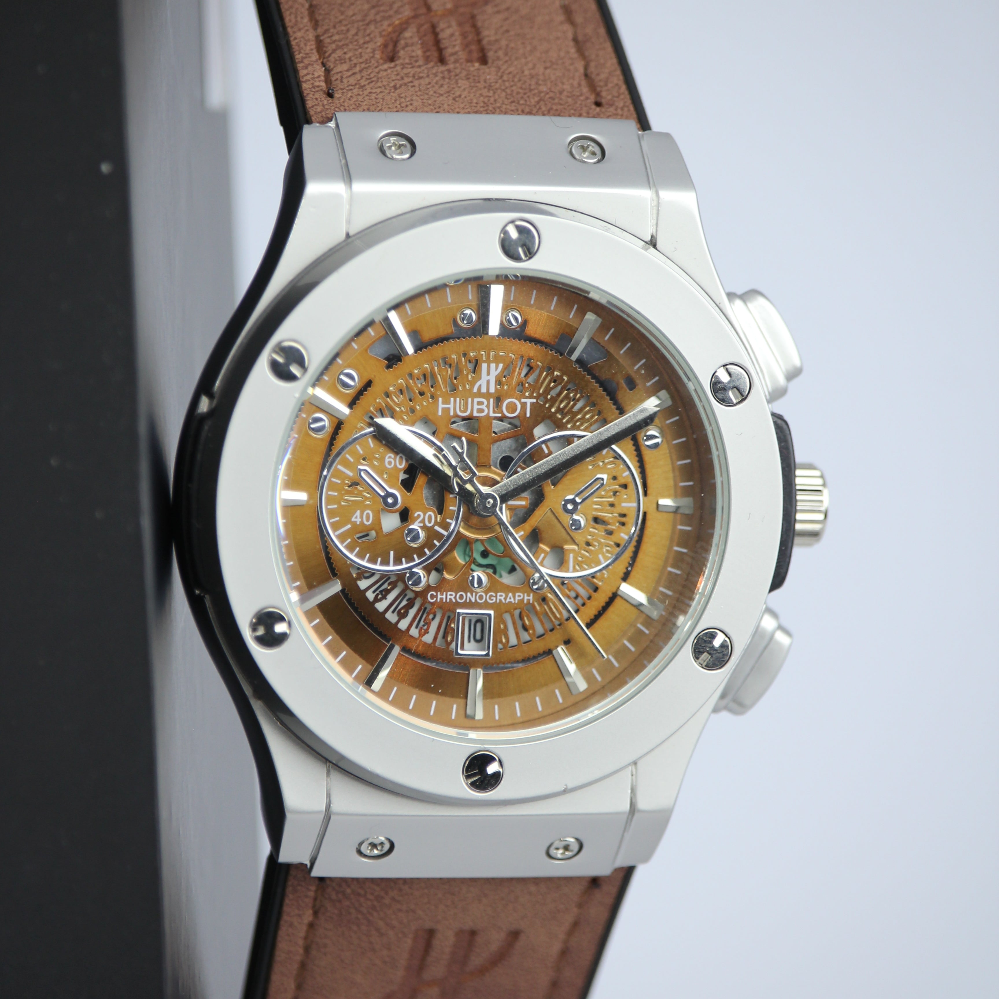 HUBLOT Men's Quartz Watch (BZ-FD01) - Brown Dial with Date