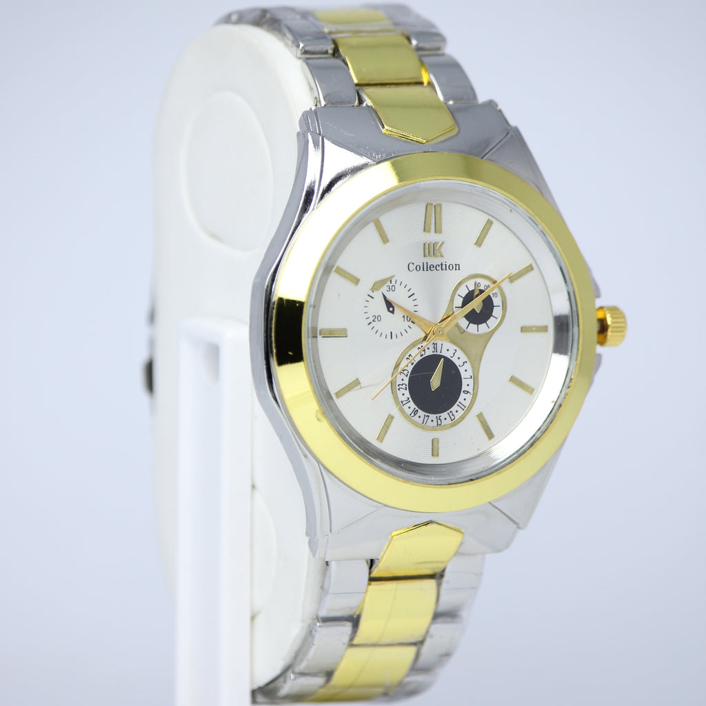 UK Collection Men’s Two-Tone Quartz Watch (BZ-ES34) – Silver Gold Dial