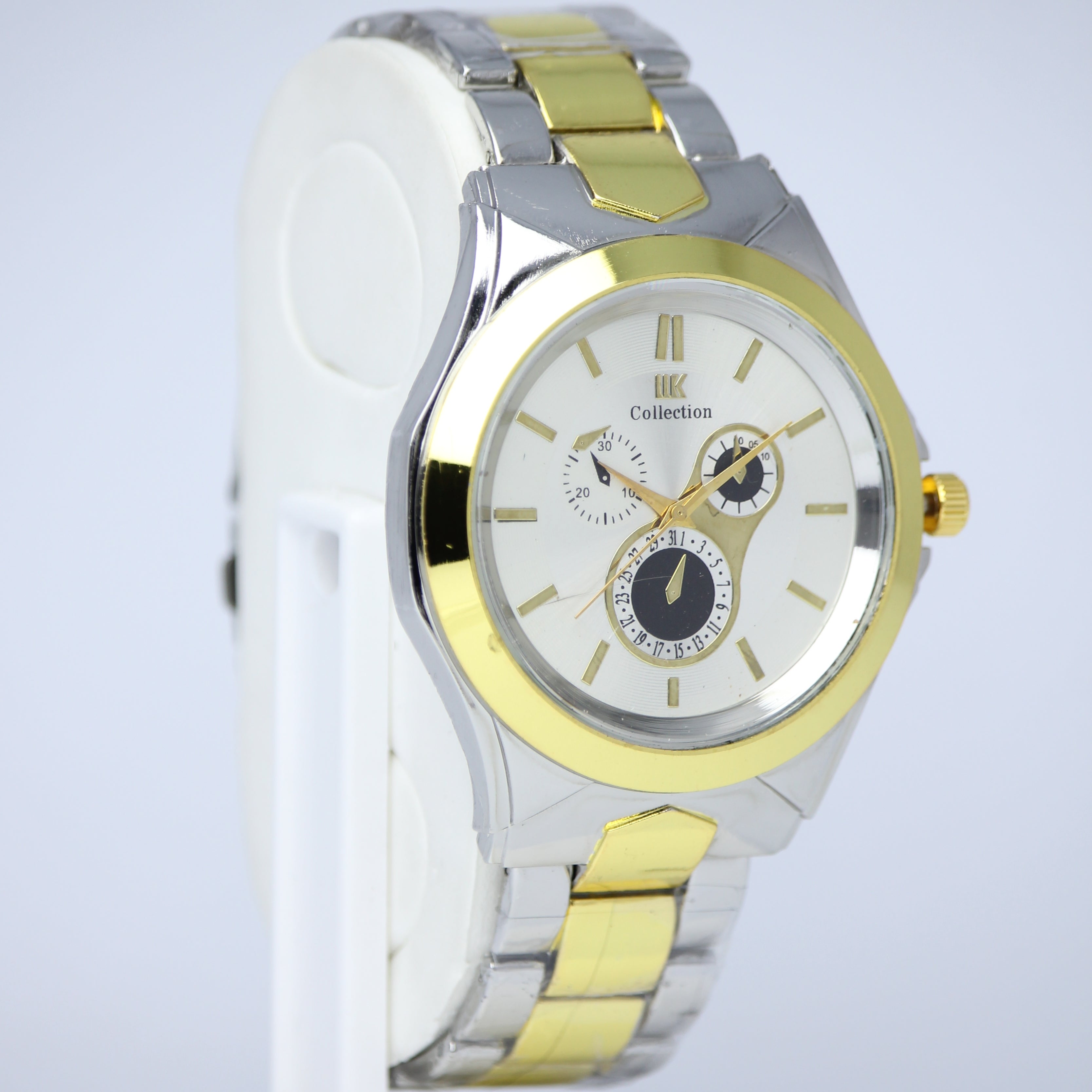 UK Collection Men’s Two-Tone Quartz Watch (BZ-ES34) – Silver Gold Dial