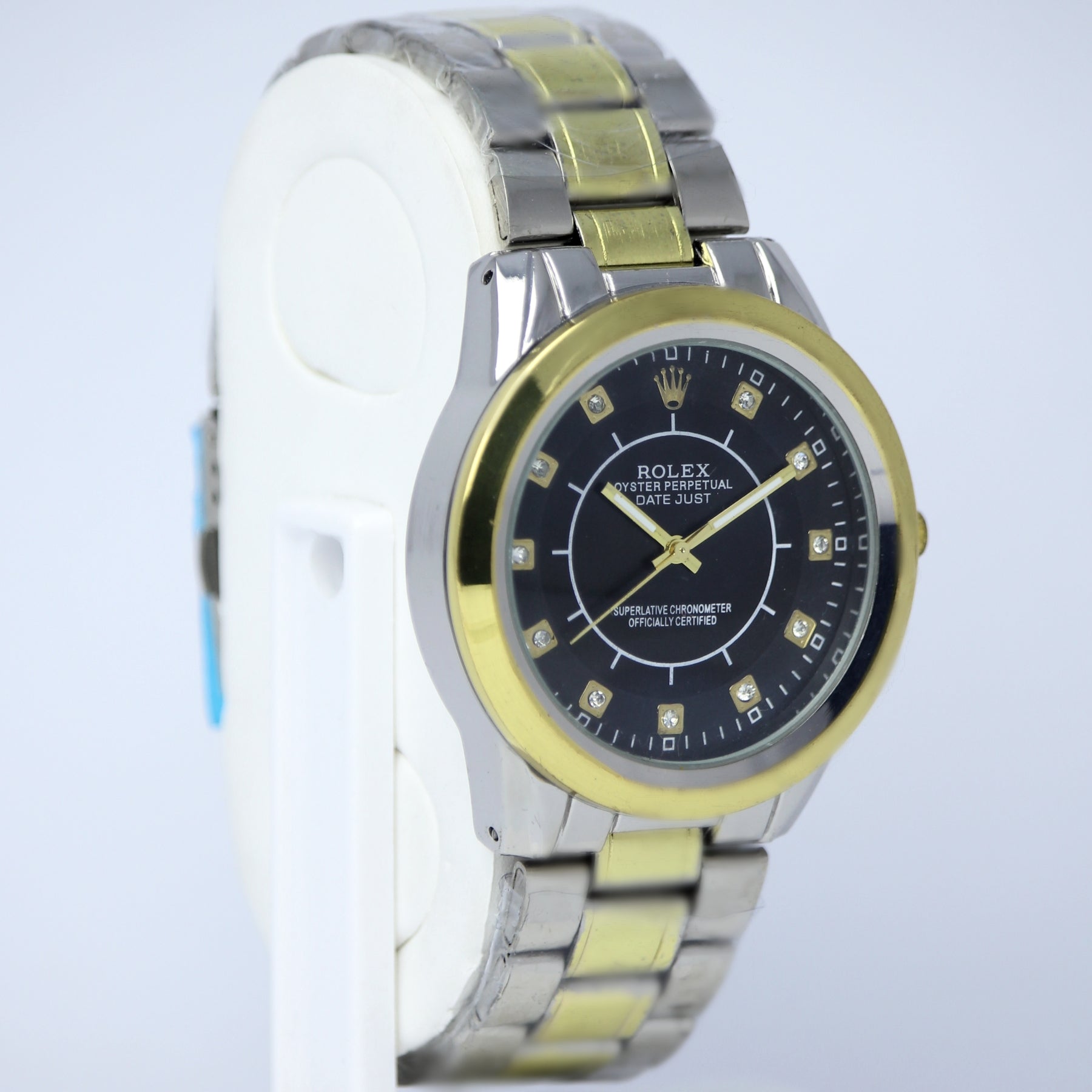 ROLEX Men’s Two Tone Watch (BZ-ES30) - Black Dial Stainless Steel