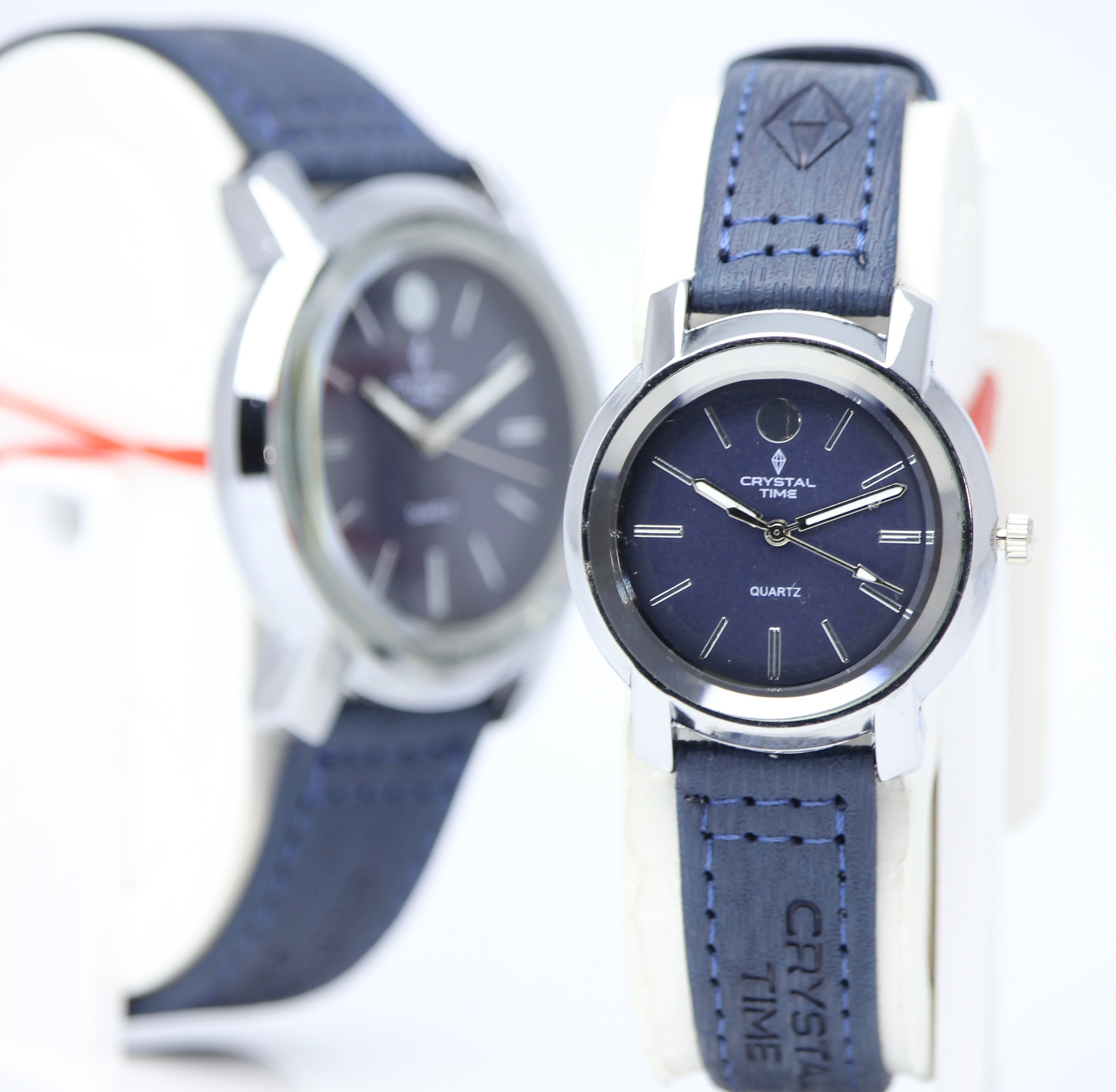 Crystal Time Couple Quartz Watches (BZ-HH07) – Blue Dial