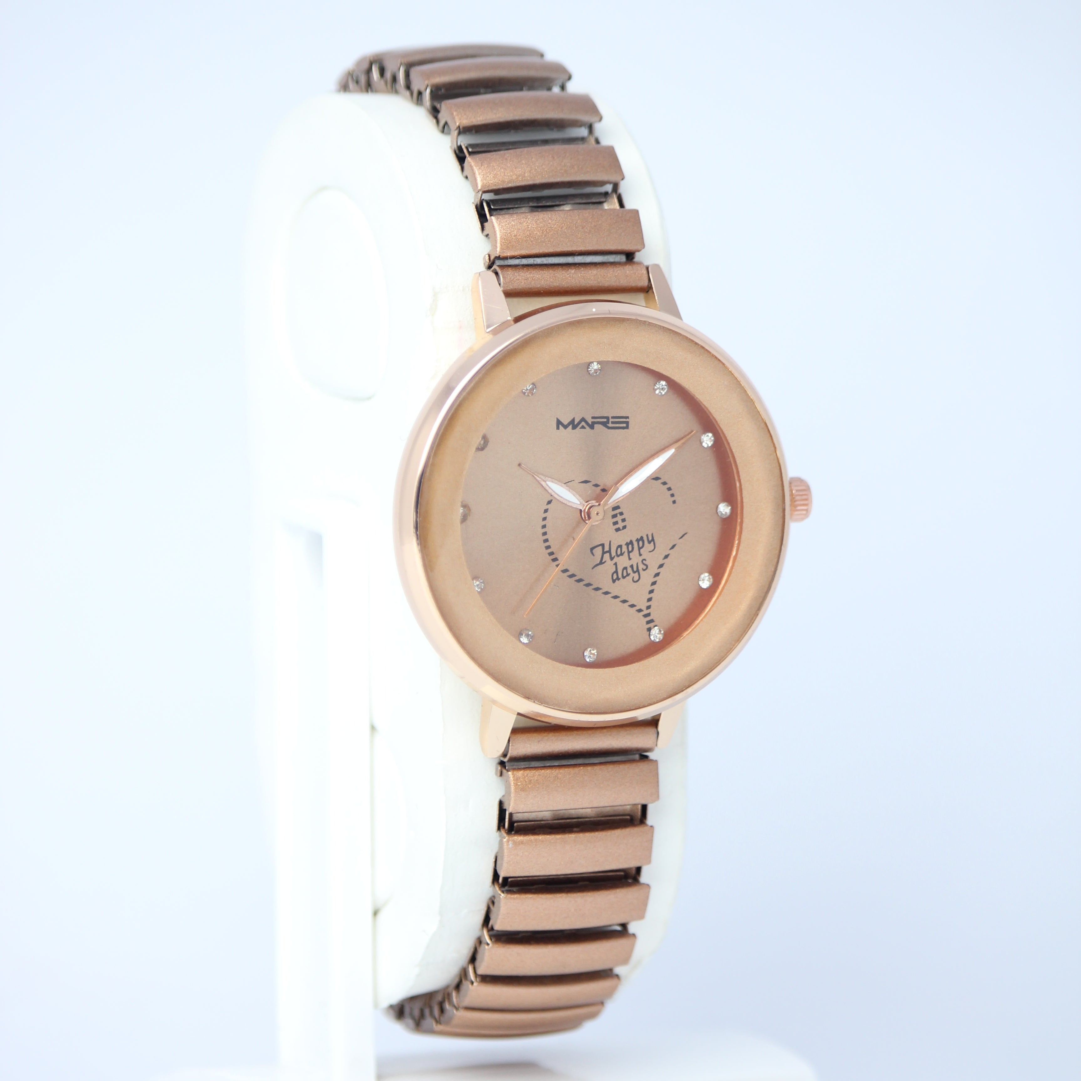 MARS Women’s Happy Days Dial Watch (BZ-F01) – Elegant Rose Gold Metal Strap