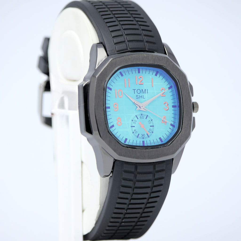 TOMI SHL Men’s Quartz Watch (BZ-FD15) – Teal Dial with Black Case