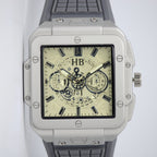 Hublot Men’s Quartz Watch (BZ-FD16) - Silver Square Dial