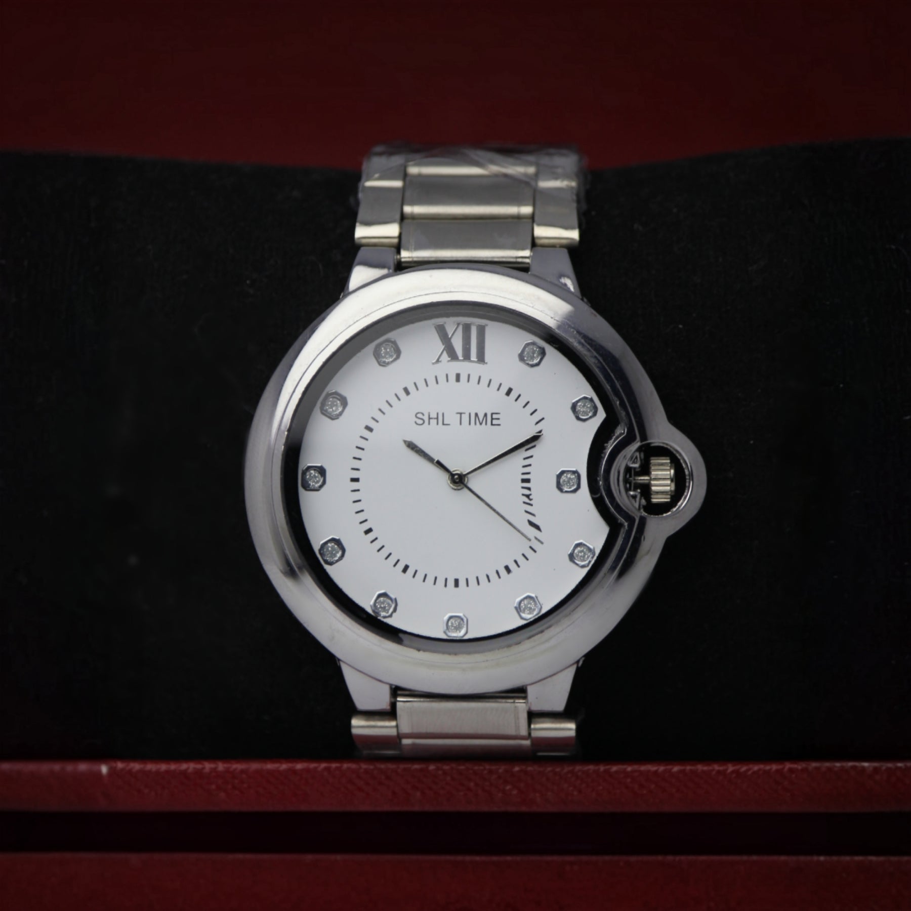 SHL TIME Men’s Stainless Steel Quartz Watch (BZ-ES31) – Crystal Markers