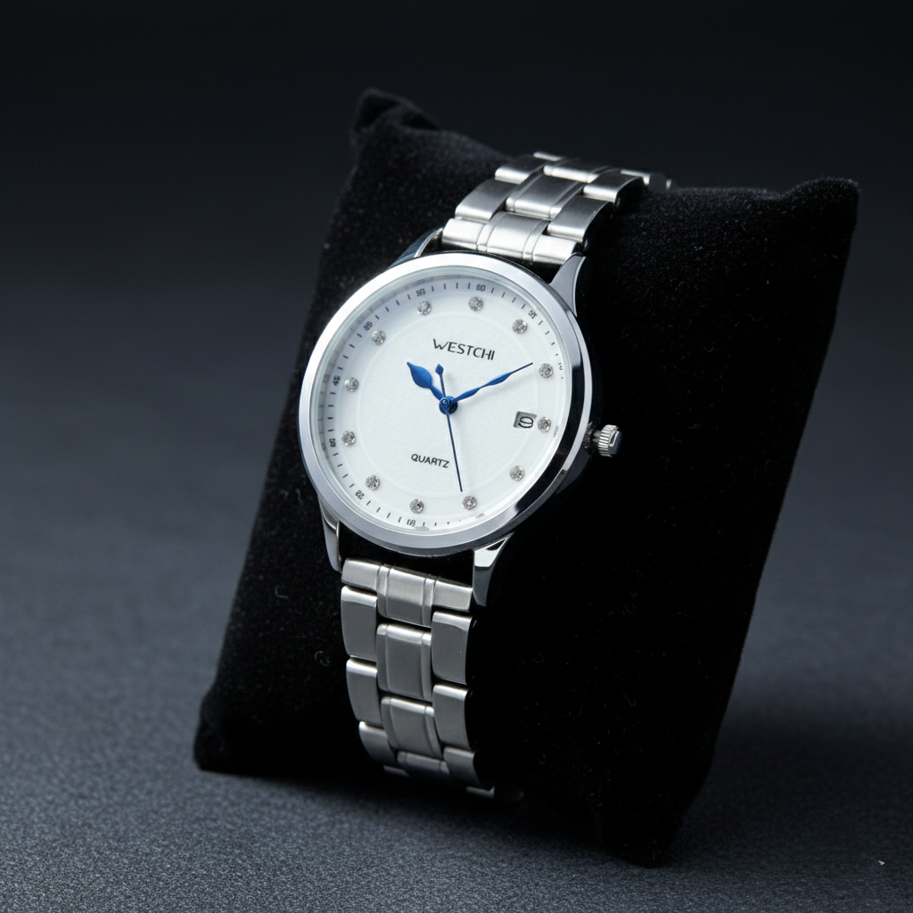 WESTCHI (BZ-SS02) Women's Elegant Quartz Watch – Silver Bracelet with Date Display