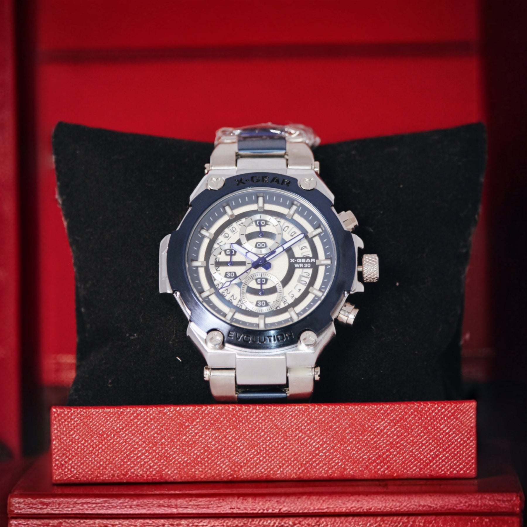 X-Gear Evolution Men’s Watch (BZ-ES06) Limited Edition – Silver & Blue Stainless Steel