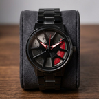 TENCEL Men’s Rotating Wheel Mechanical Watch (BZ-ES09) – Red Accents Stainless Steel